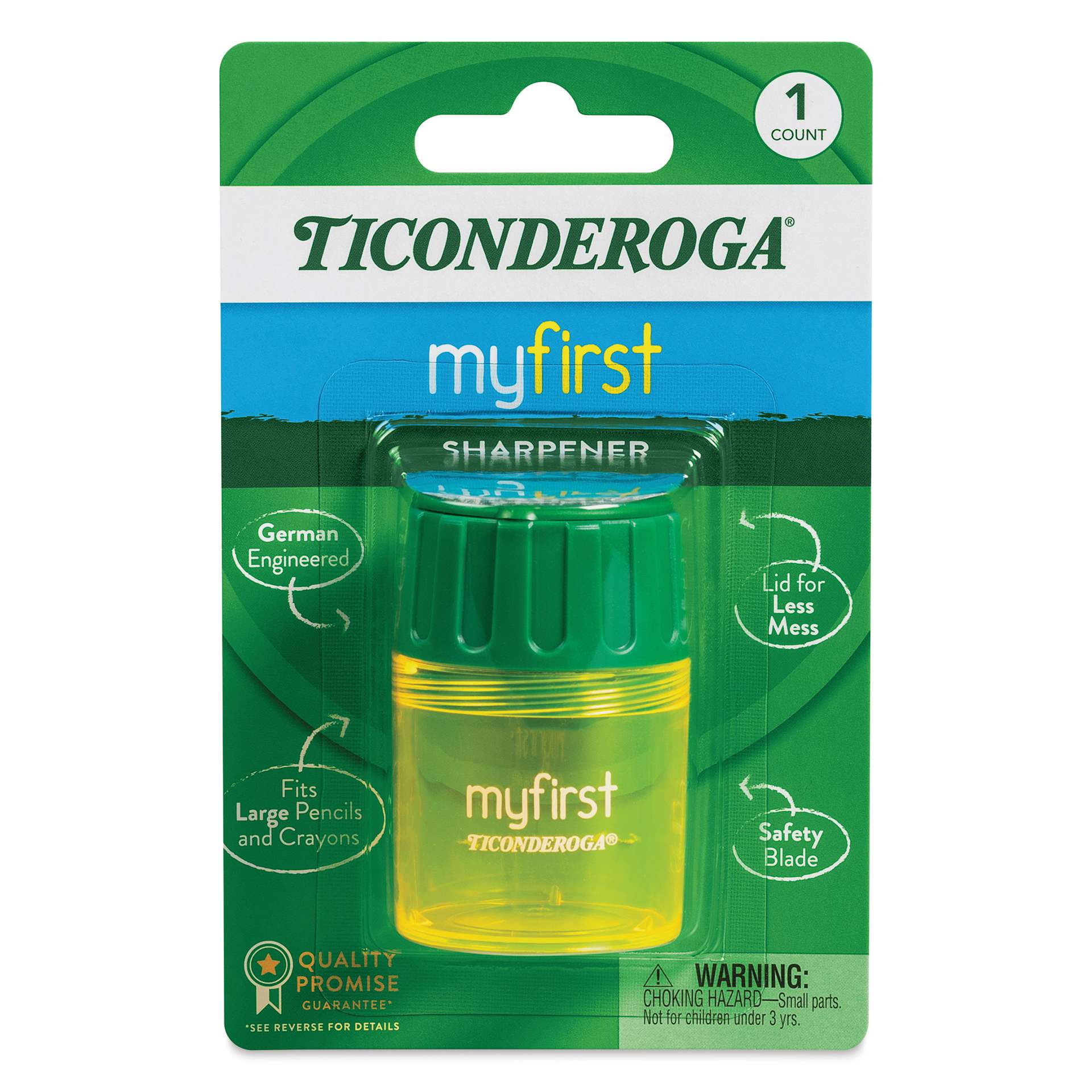 Ticonderoga My First Pencil Sharpener, front of packaging