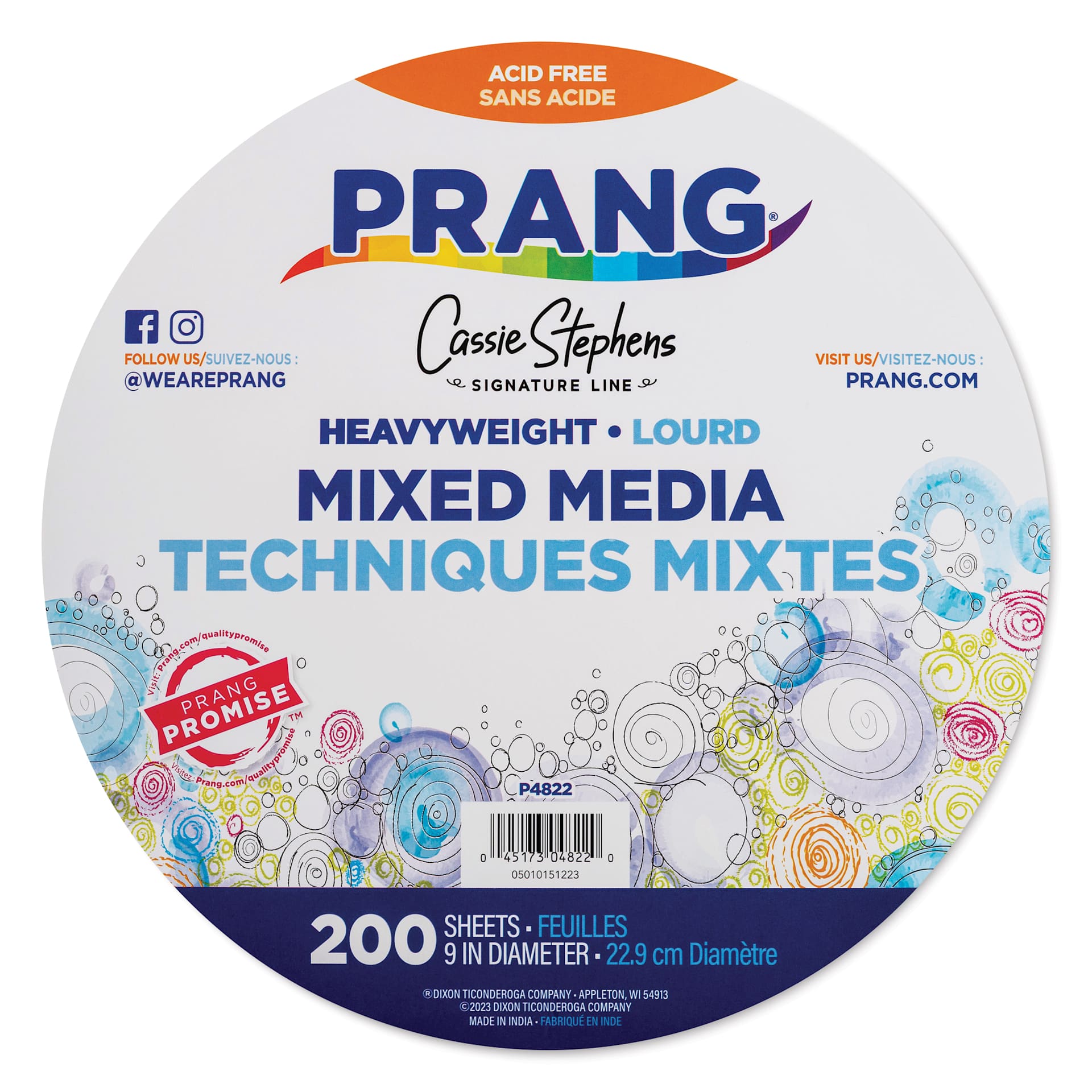 Prang Mixed Media Paper Circles - 9", Pkg of 200, front of packaging