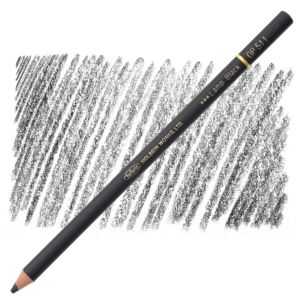 Holbein Artists' Colored Pencil - Lamp Black, OP511 pencil and swatch