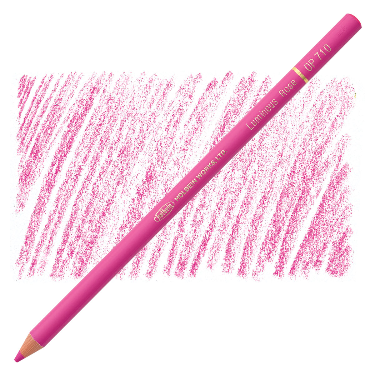 Holbein Artists' Colored Pencil - Luminous Rose, OP710 pencil and swatch