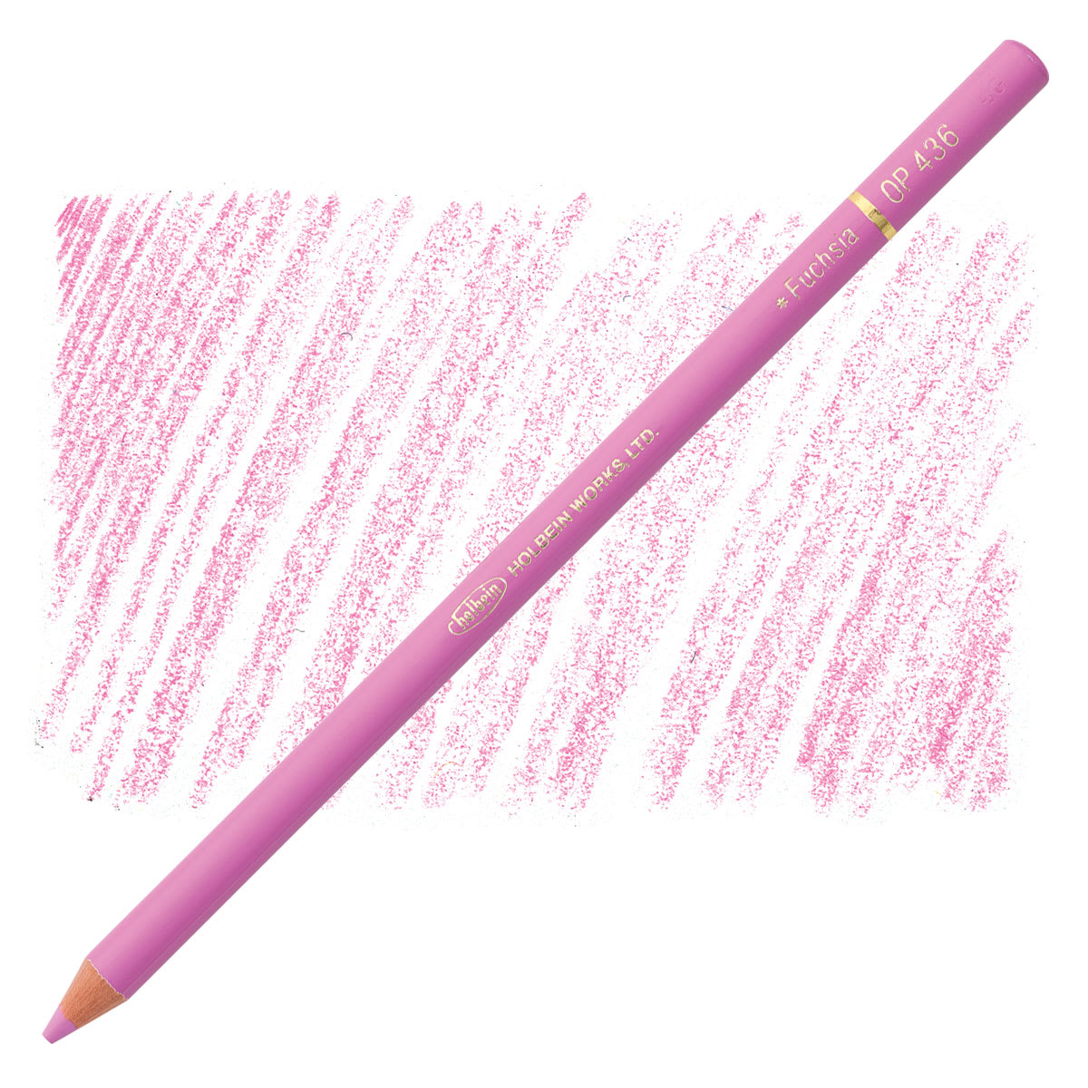 Holbein Artists' Colored Pencil - Fuchsia, OP436 pencil and swatch
