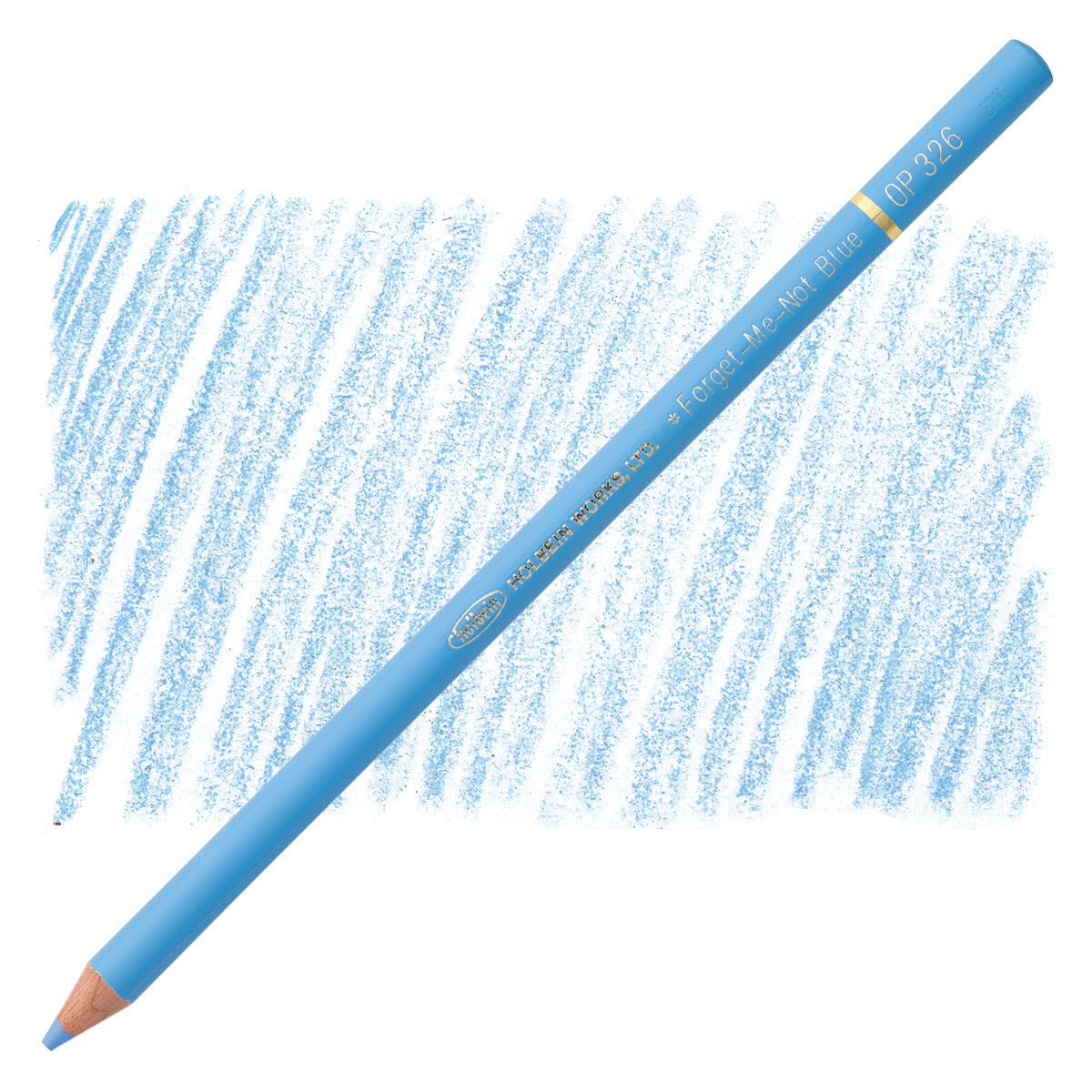 Holbein Artists' Colored Pencil - Forget-Me-Not Blue, OP326 pencil and swatch