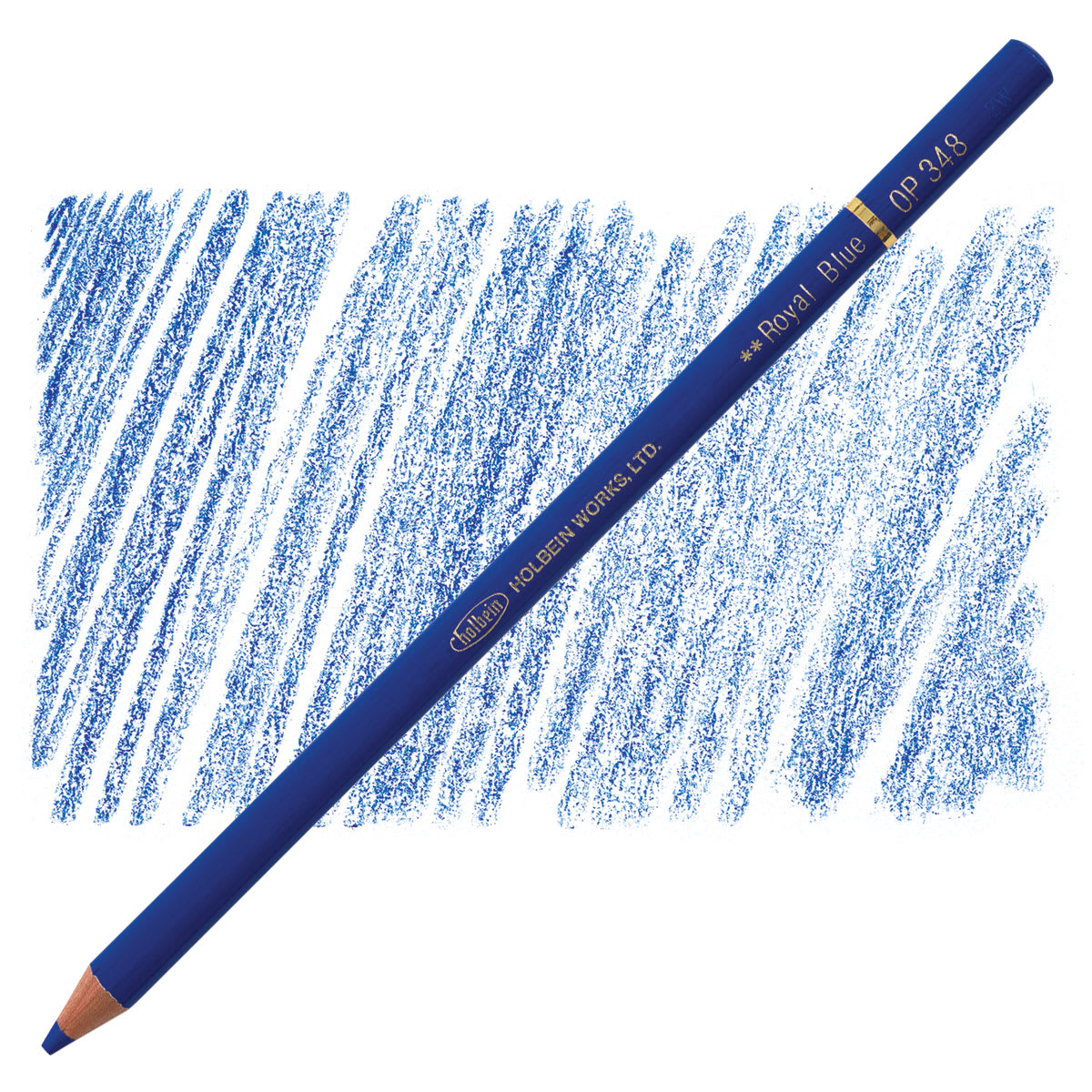 Holbein Artists' Colored Pencil - Royal Blue, OP348 pencil and swatch