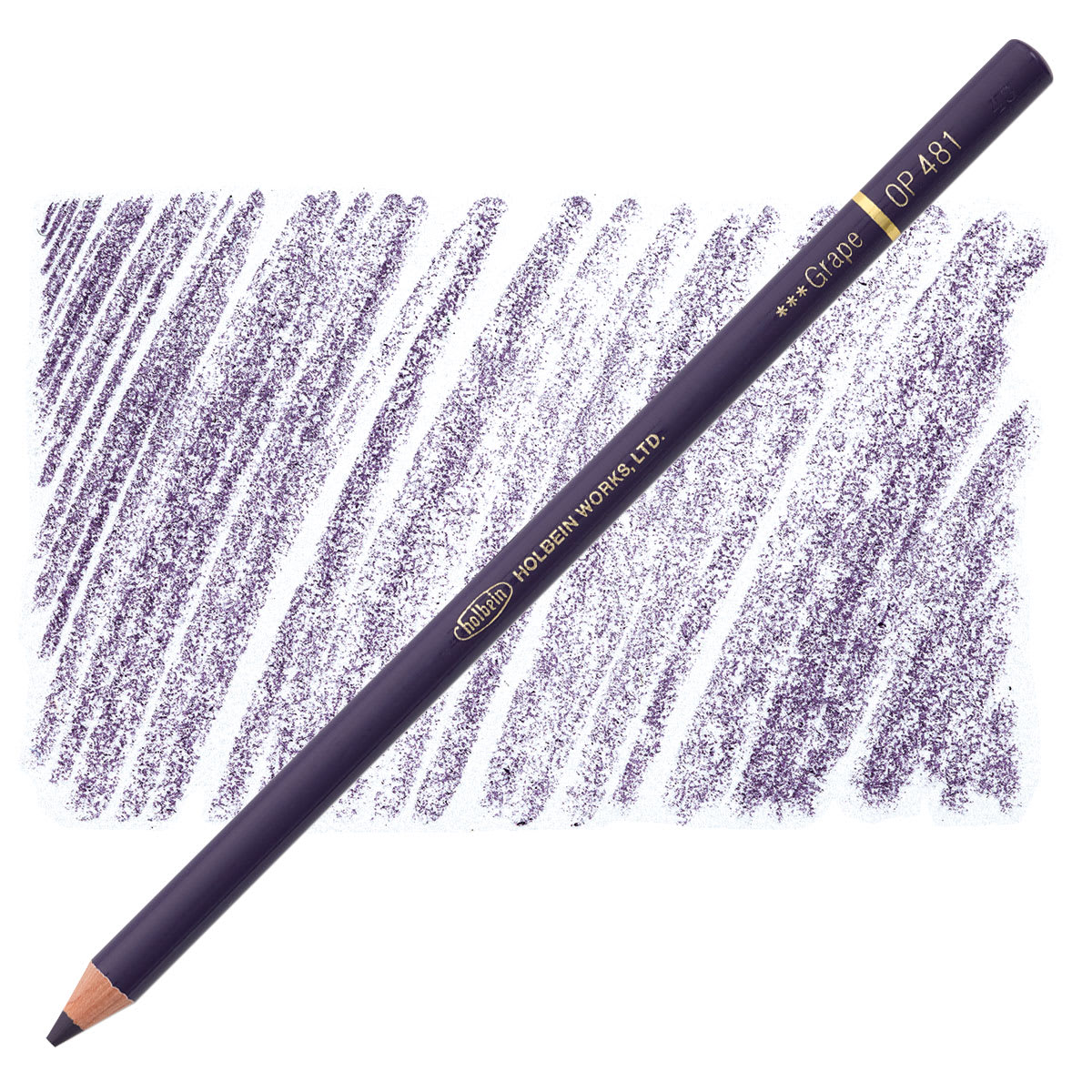 Holbein Artists' Colored Pencil - Grape, OP481 pencil and swatch