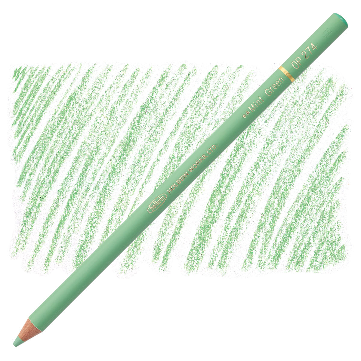 Holbein Artists' Colored Pencil - Mint Green, OP274 pencil and swatch