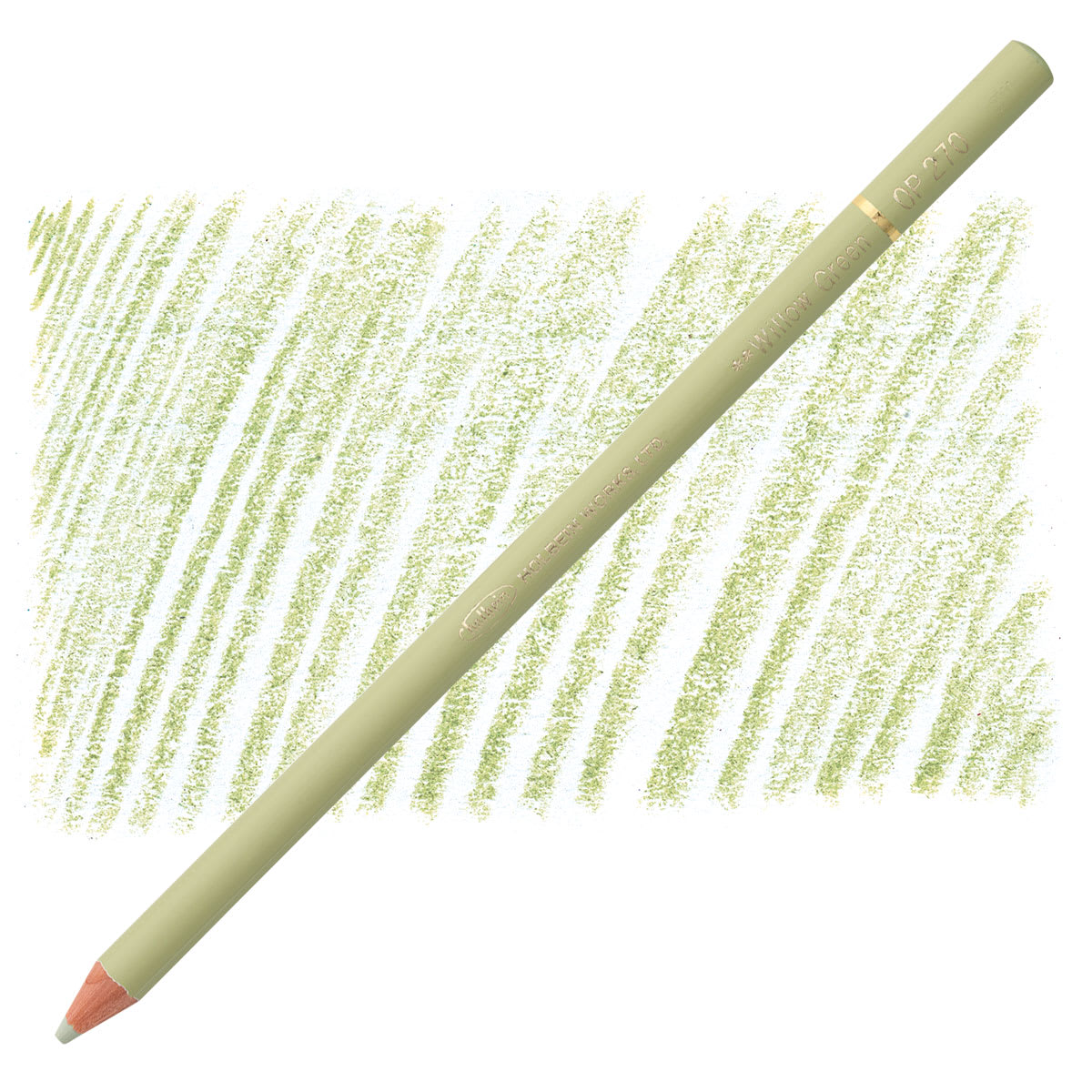 Holbein Artists' Colored Pencil - Willow Green, OP270 pencil and swatch