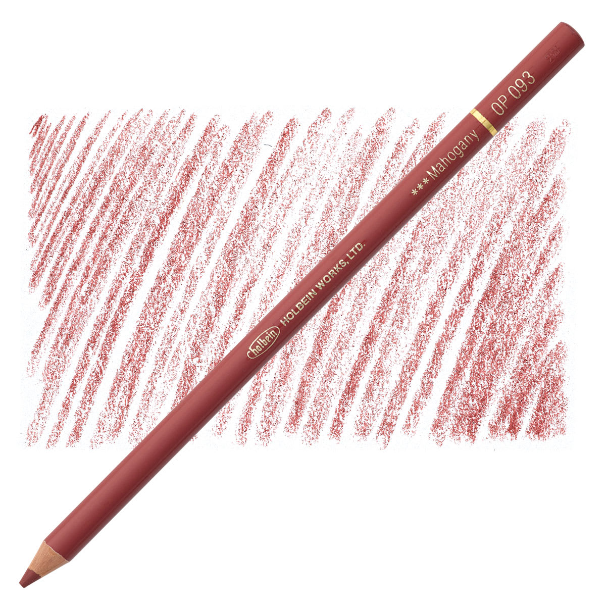Holbein Artists' Colored Pencil - Mahogany, OP093 pencil and swatch