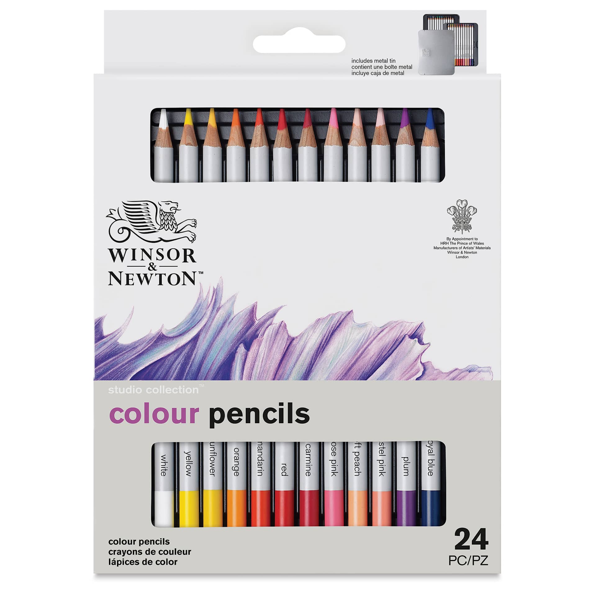 Winsor & Newton Studio Collection Colored Pencils - Set of 24, front of the packaging Winsor & Newton Studio Collection Colored Pencils - Set of 24, front of the packaging