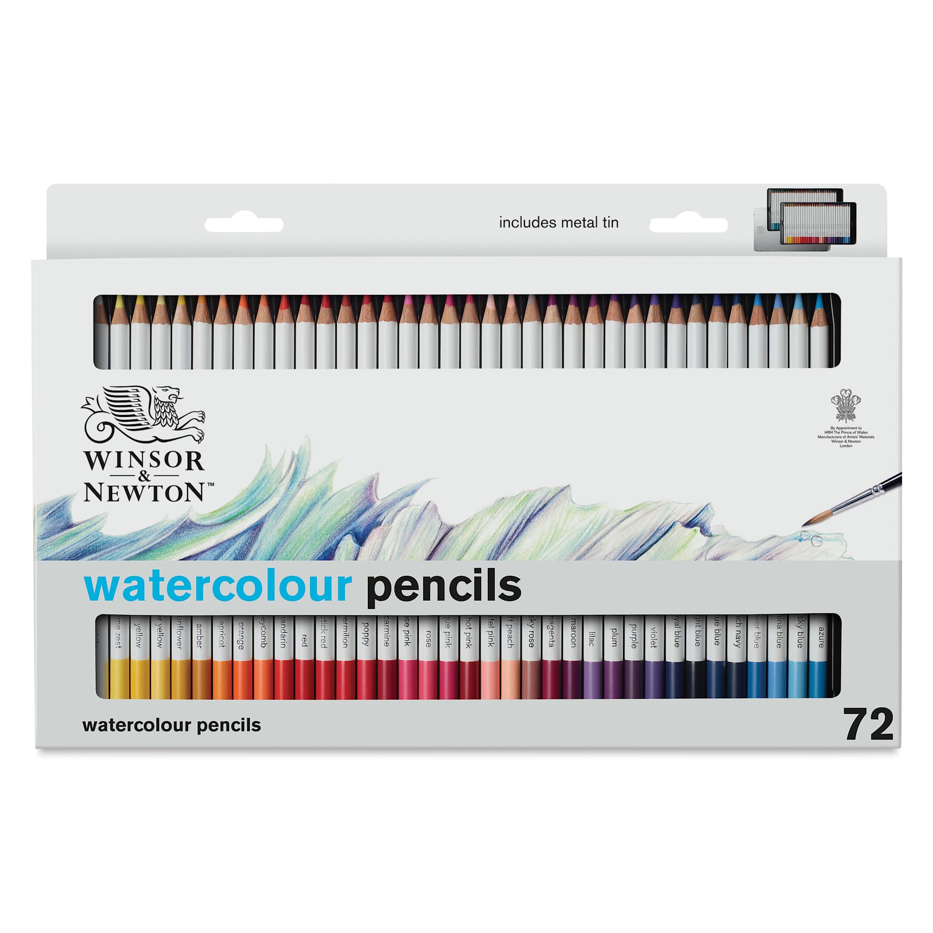 Winsor & Newton Studio Collection Watercolor Pencils - Set of 72, front of the packaging