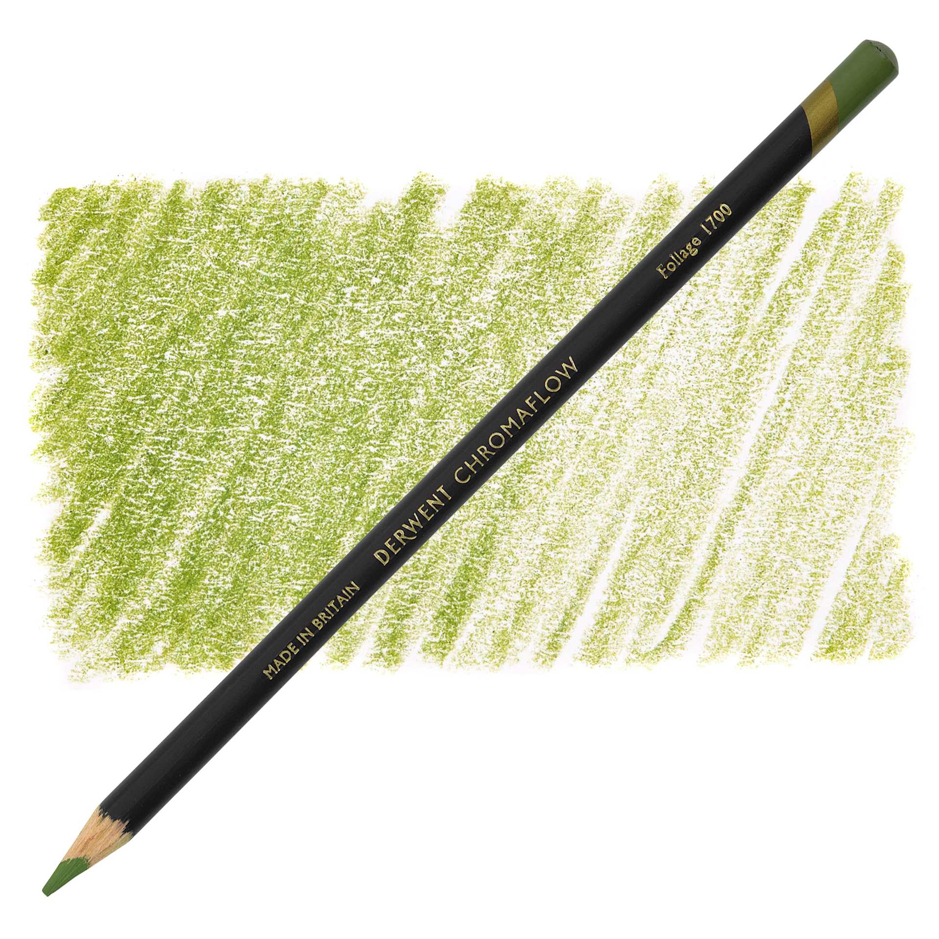 Derwent Chromaflow Colored Pencil - Foliage, swatch and pencil