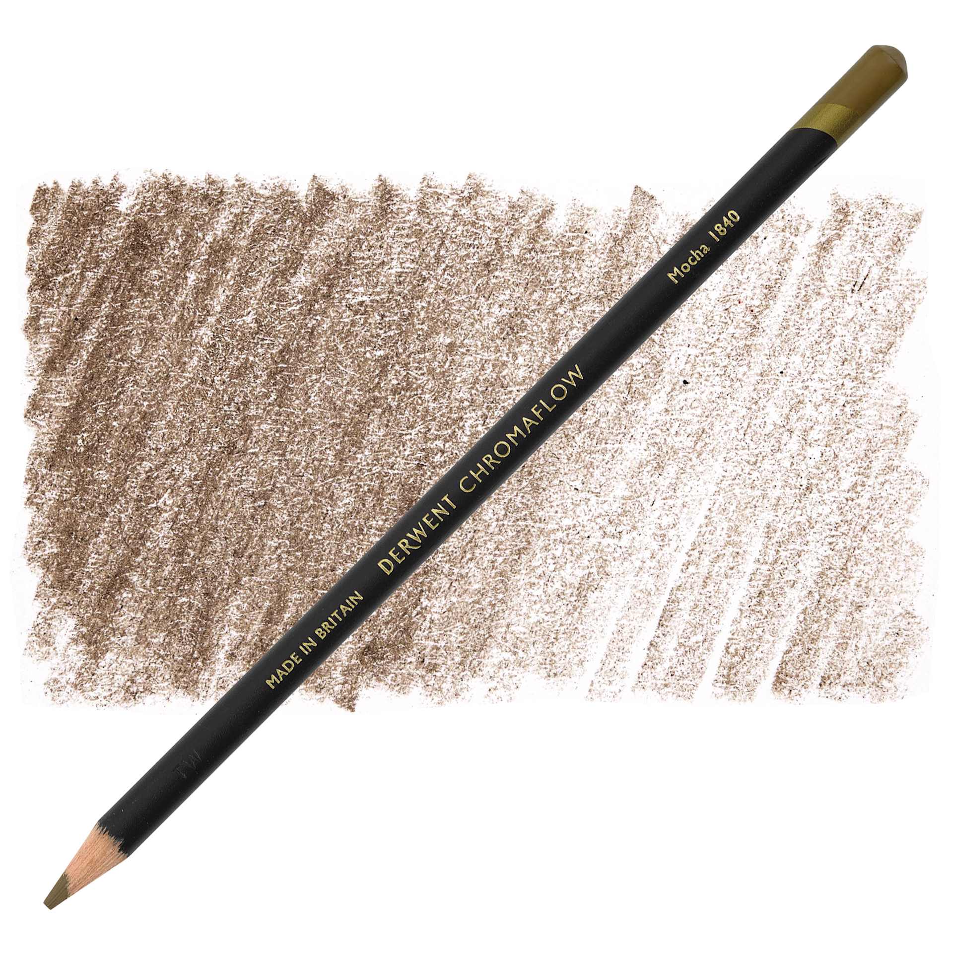 Derwent Chromaflow Colored Pencil - Mocha, swatch and block