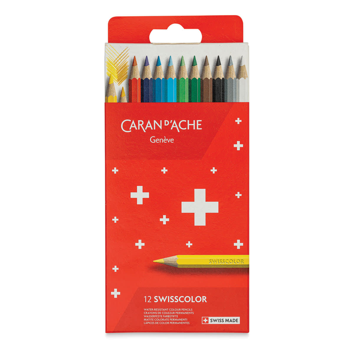 Caran d'Ache Swisscolor Colored Pencils - Set of 12 (front of package) Caran d'Ache Swisscolor Colored Pencils - Set of 12 (front of package)