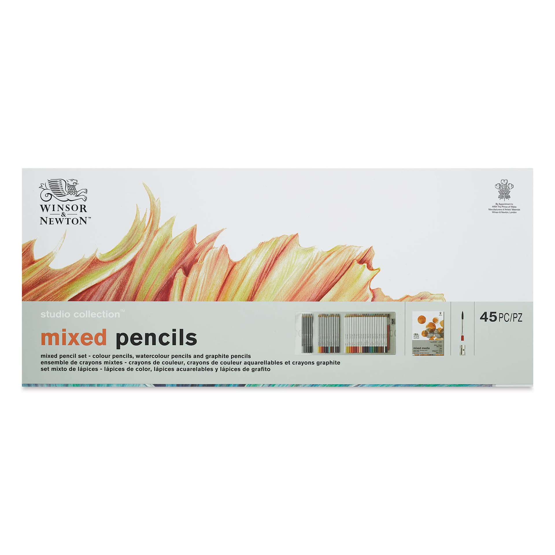 Winsor & Newton Studio Collection Mixed Pencils Set - 45 Pieces (front of package) Winsor & Newton Studio Collection Mixed Pencils Set - 45 Pieces (front of package)