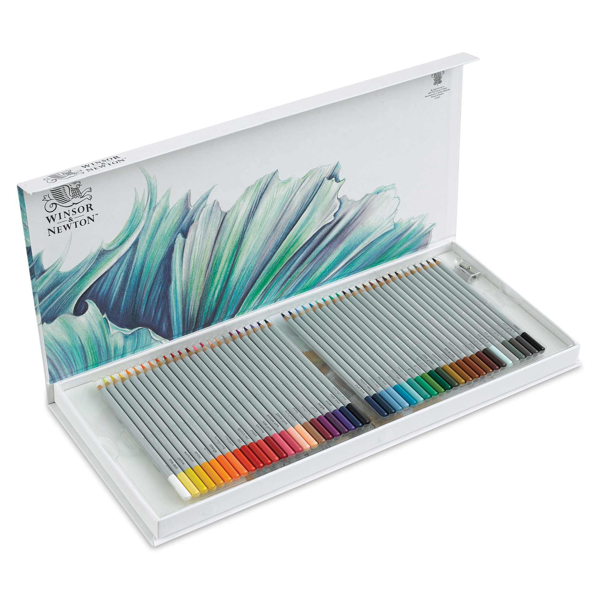 Winsor & Newton Studio Collection Colored Pencils - Set of 48, with Paper Pad and Sharpener, contents shown Winsor & Newton Studio Collection Colored Pencils - Set of 48, with Paper Pad and Sharpener, contents shown