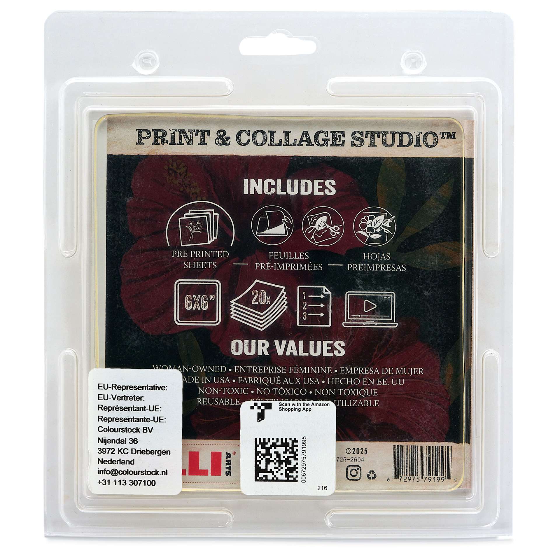Gelli Arts Print & Collage Studio Set - Wings In Motion back of packaging
