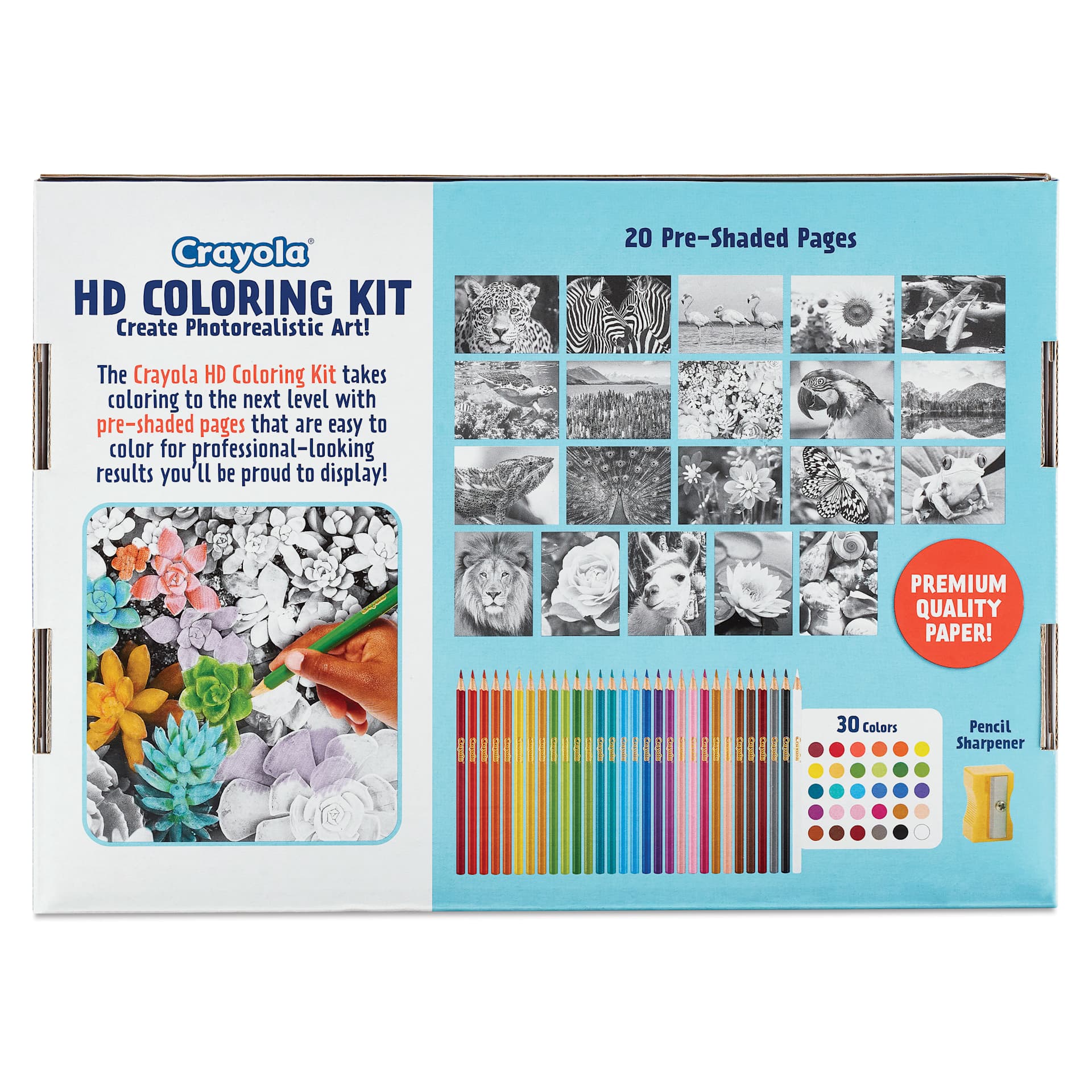 Crayola HD Coloring Kit - back of packaging