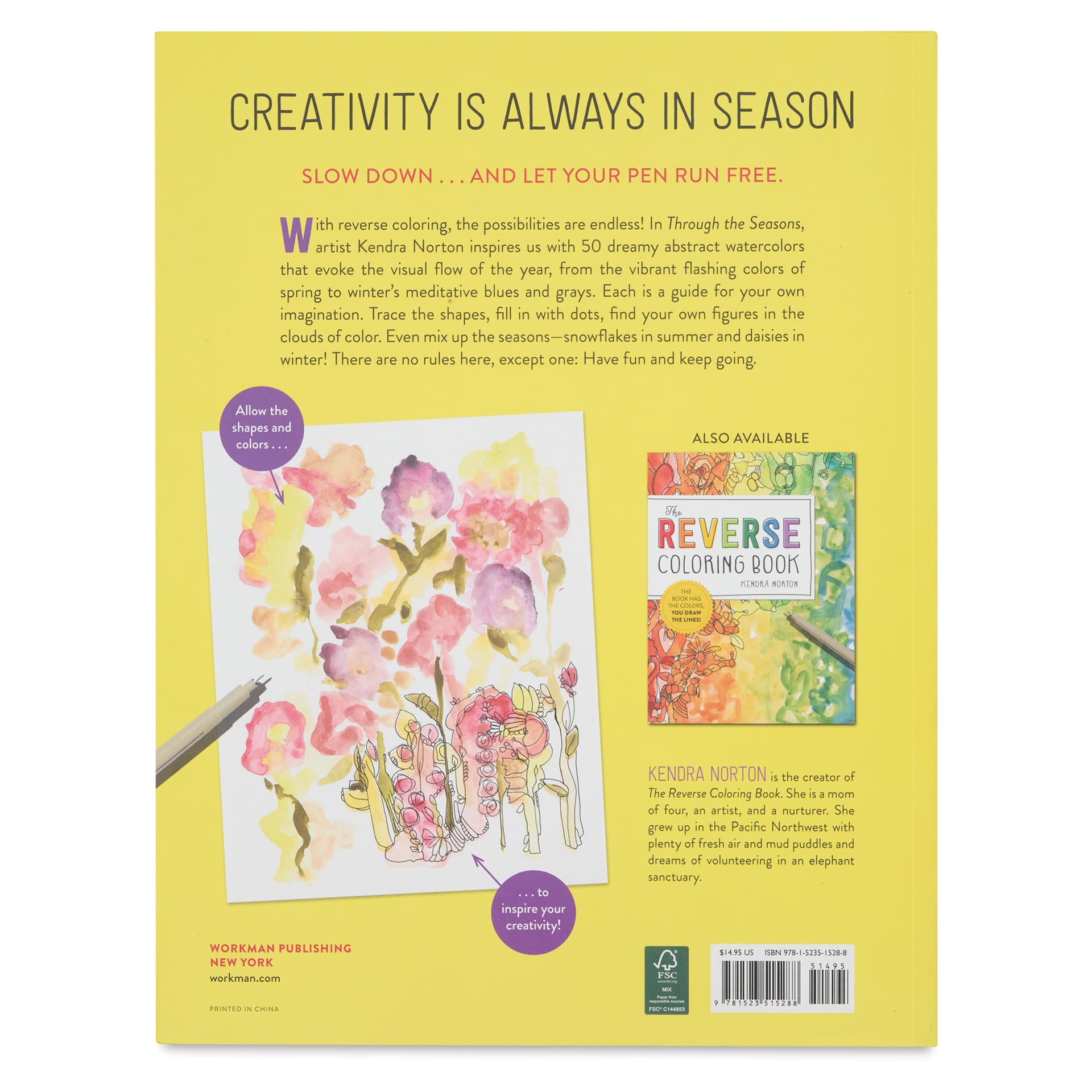 The Reverse Coloring Book: Through the Seasons - 8-1/2" x 11", 104 Pages, back cover