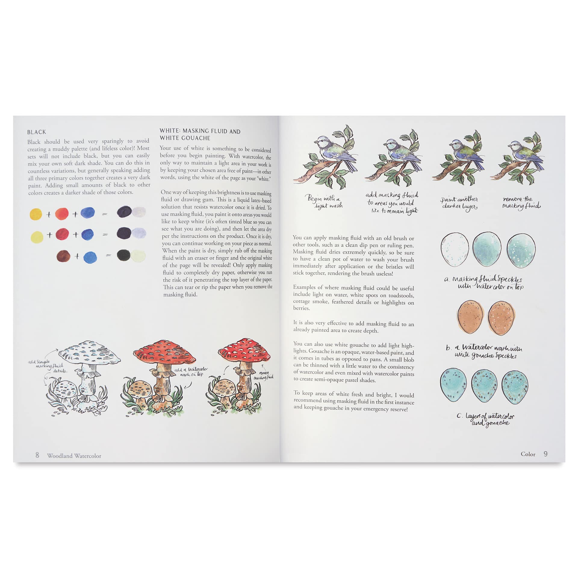 Woodland Watercolor: A Coloring Workbook