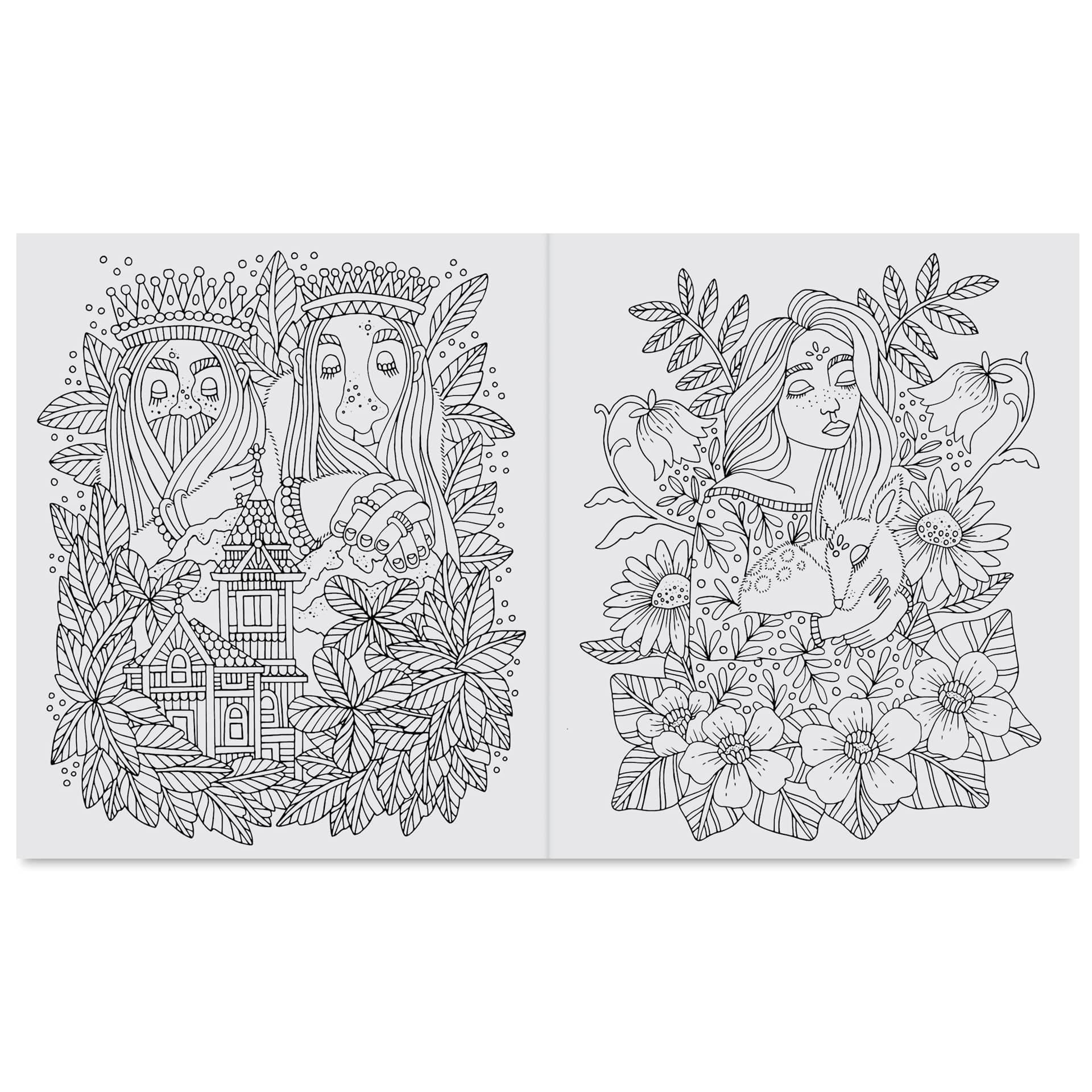 Fairy Tales and Folklore Coloring Book, king and queen