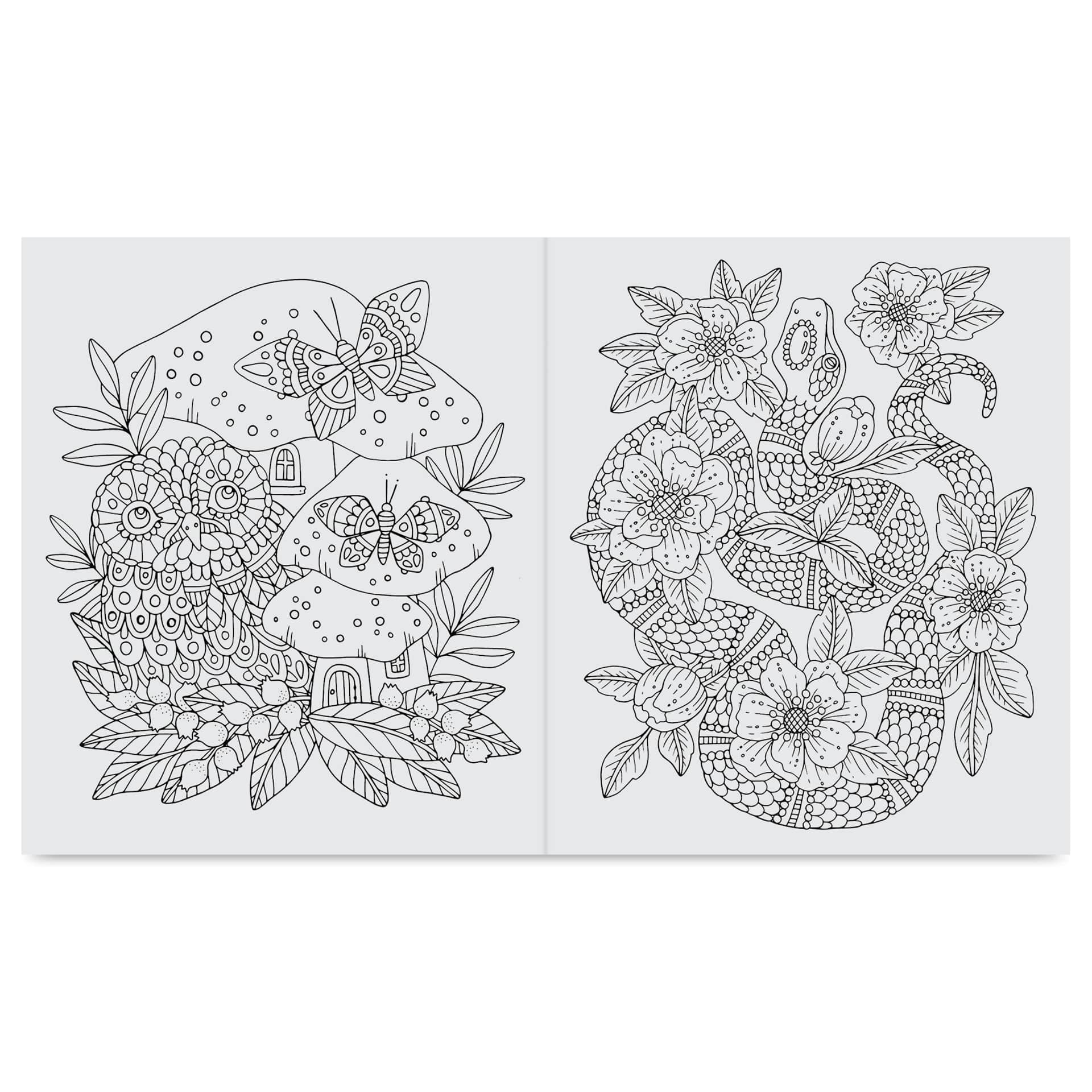 Fairy Tales and Folklore Coloring Book, owl and snake