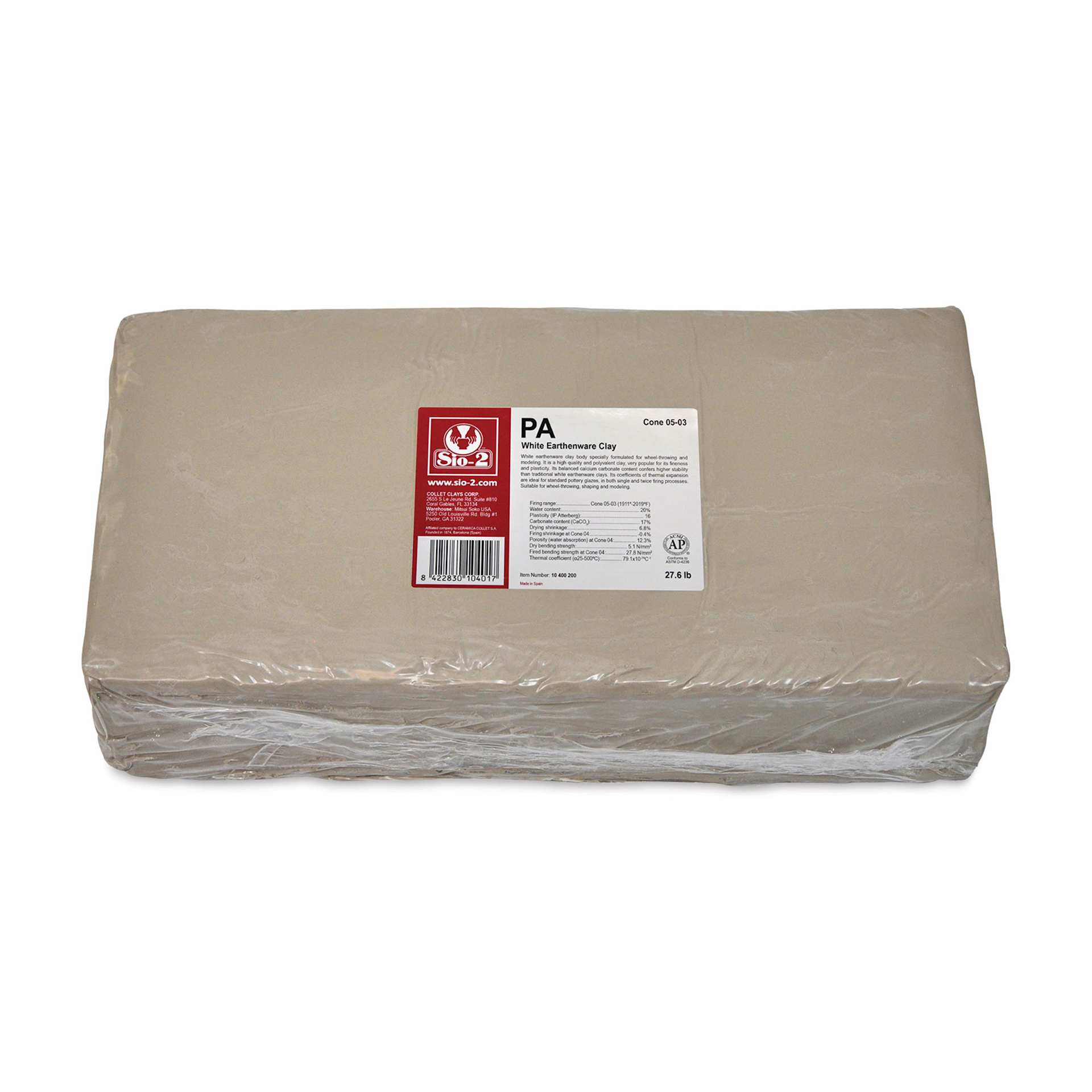 Sio-2 PA White Earthenware Clay Sio-2 PA White Earthenware Clay