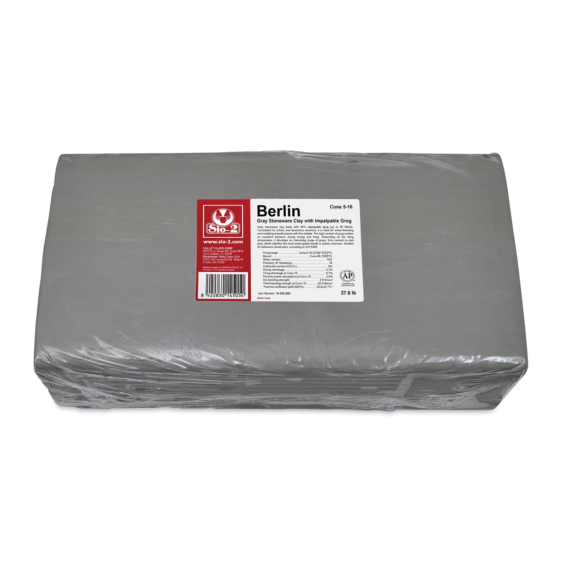 Sio-2 Berlin Grey Stoneware Clay Sio-2 Berlin Grey Stoneware Clay