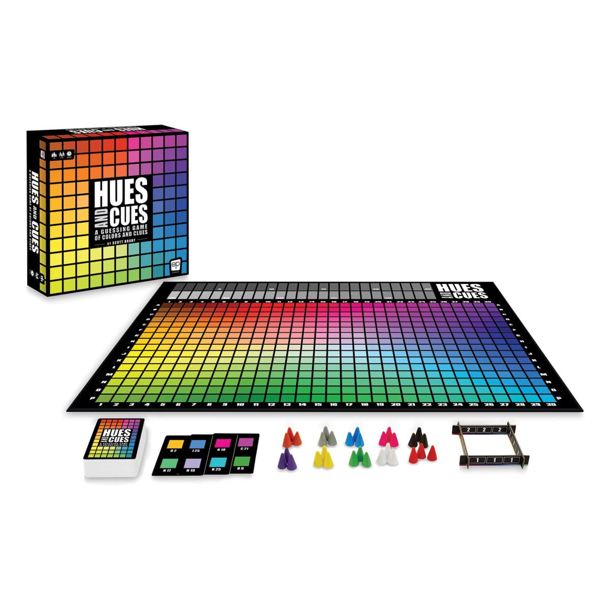 Hues and Cues: A Guessing Game of Colors and Clues - Components of package
