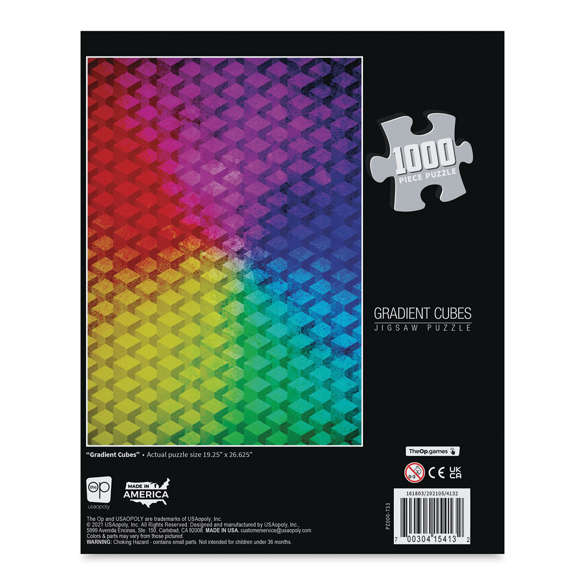 Gradient Cubes 1000 Piece Puzzle (back of box)