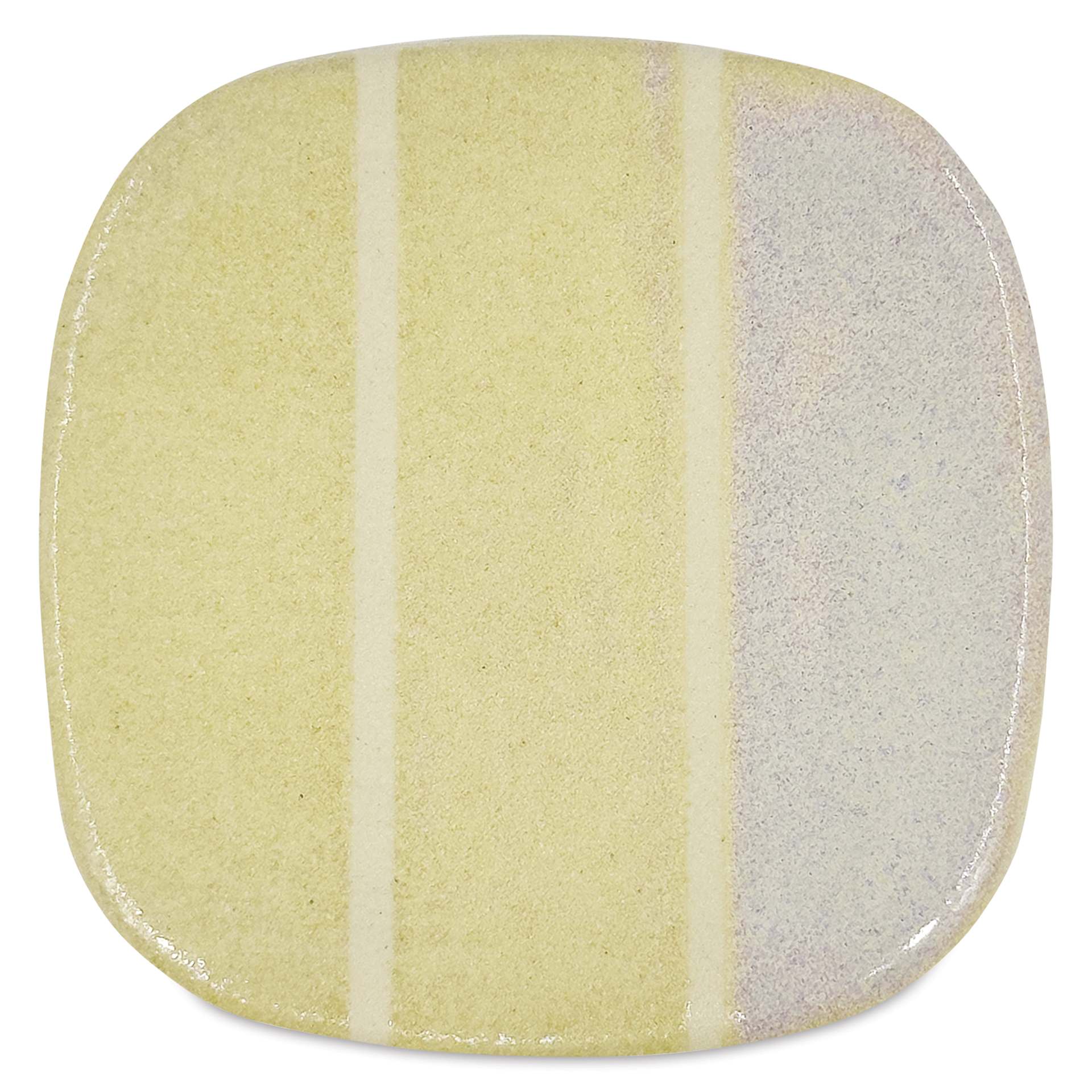 Speedball Mid-Fire Glaze - Champagne Quartz - application tile (varied thickness layers)