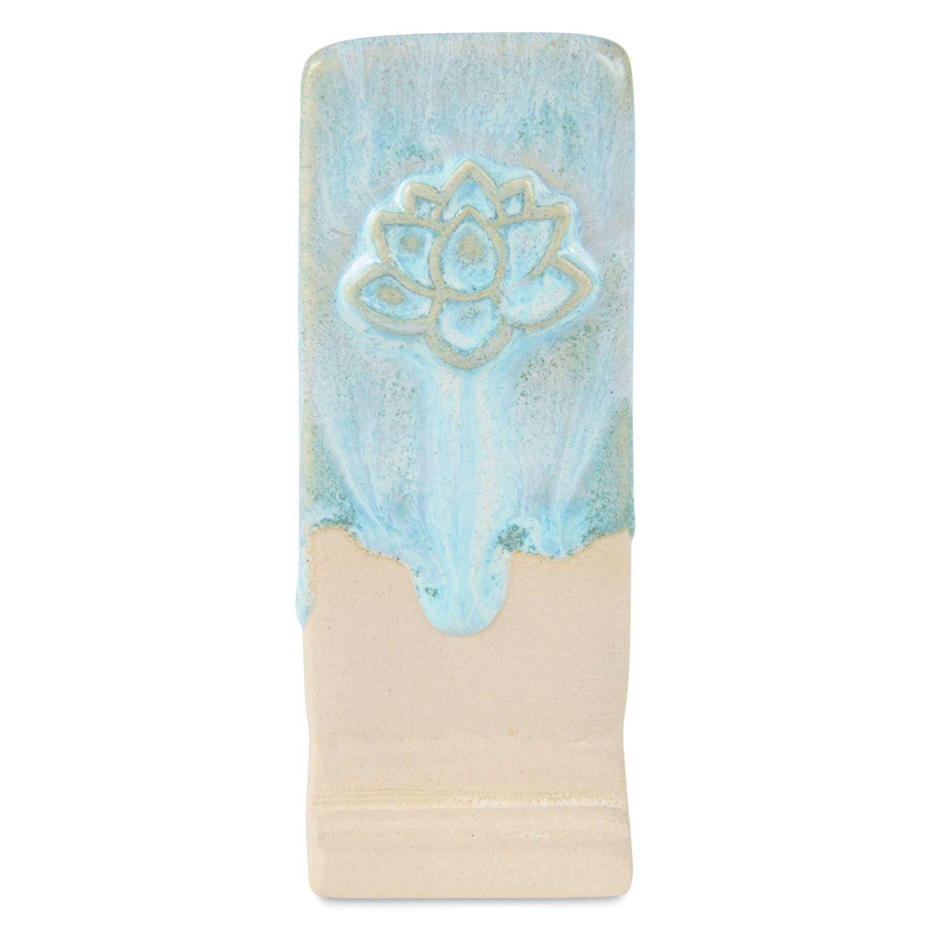 Speedball Mid-Fire Glaze - Buttermilk applied overtop Carolina Flux