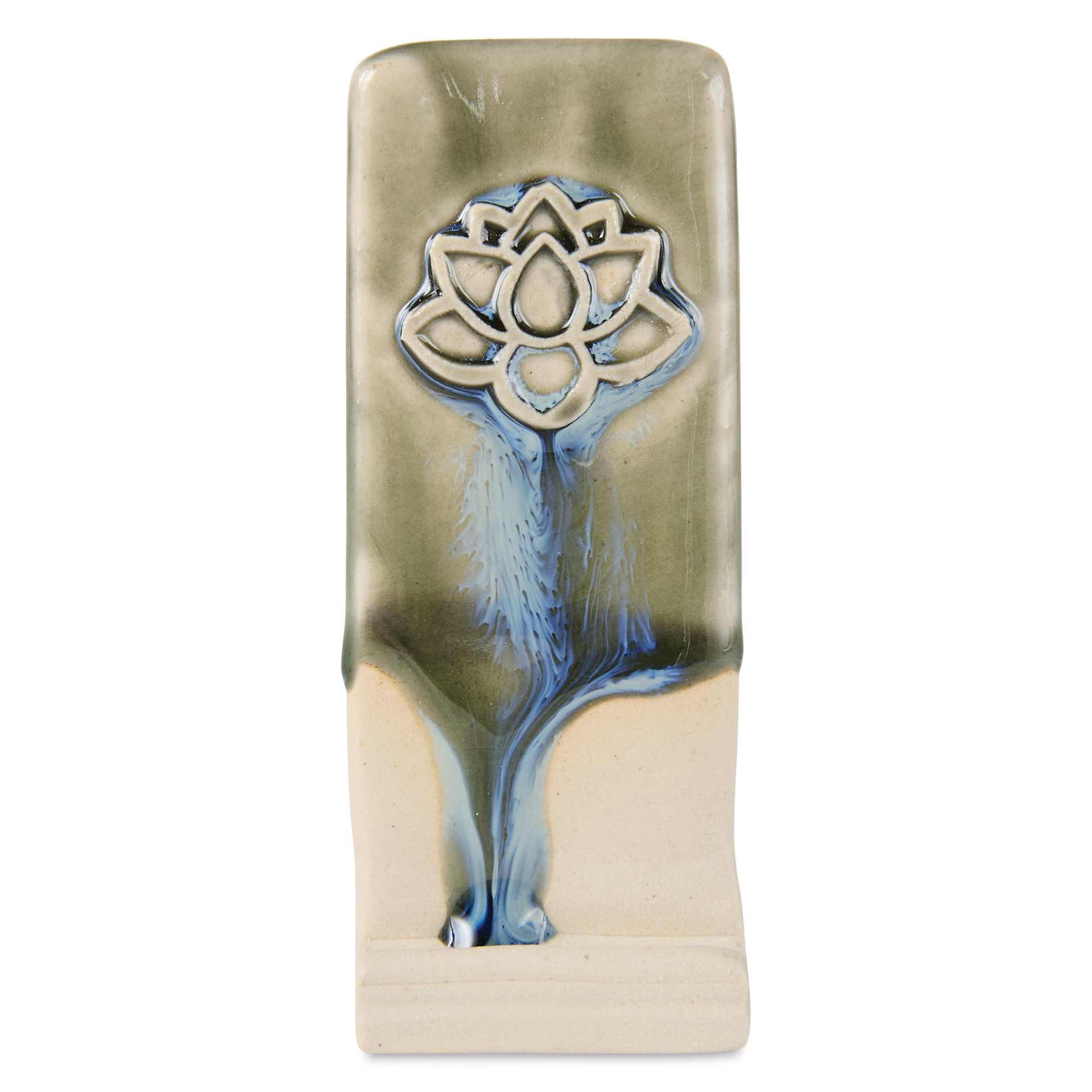 Speedball Mid-Fire Glaze - Smoke applied beneath Vanilla Flux