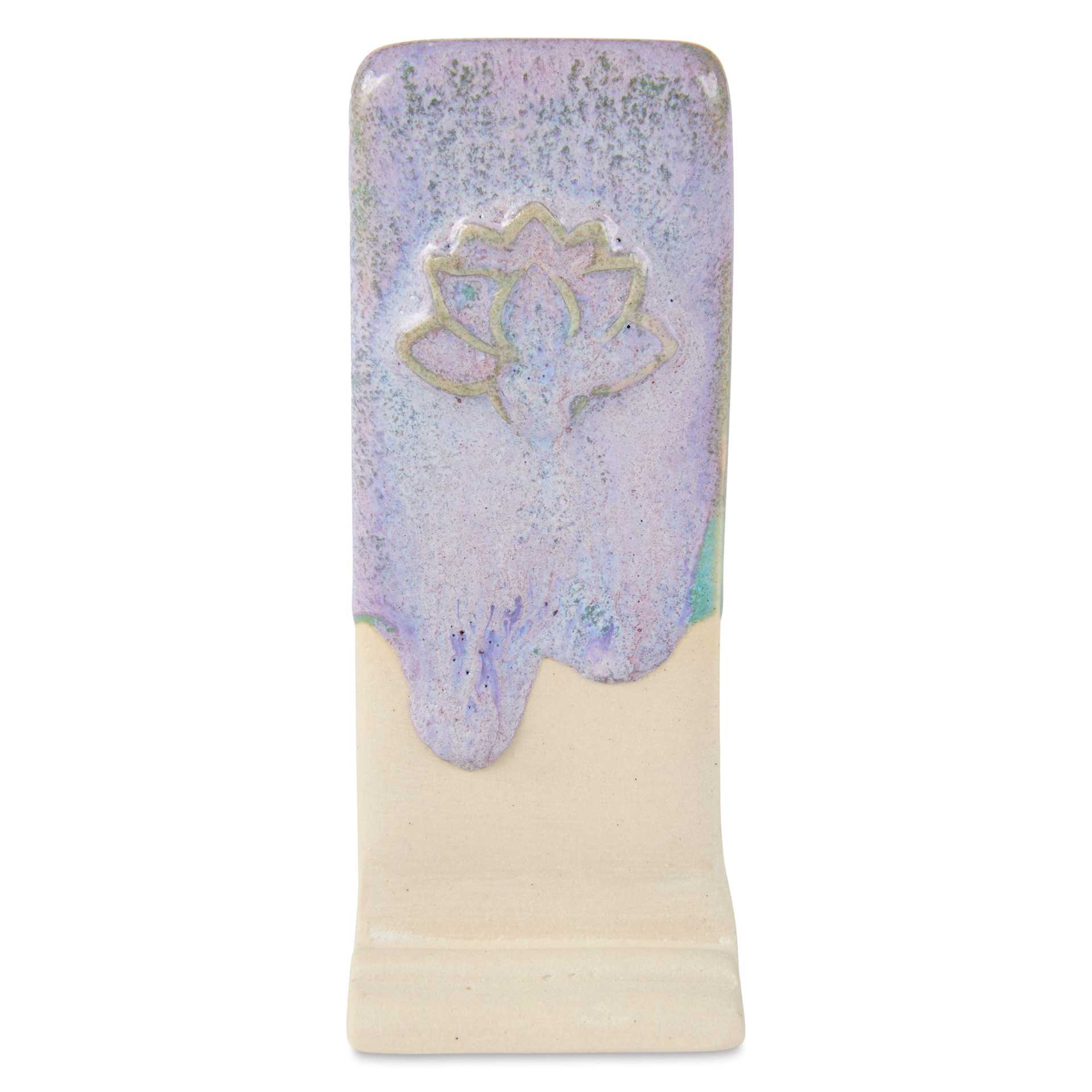Speedball Mid-Fire Glaze - Raspberry Fizz applied overtop Carolina Flux