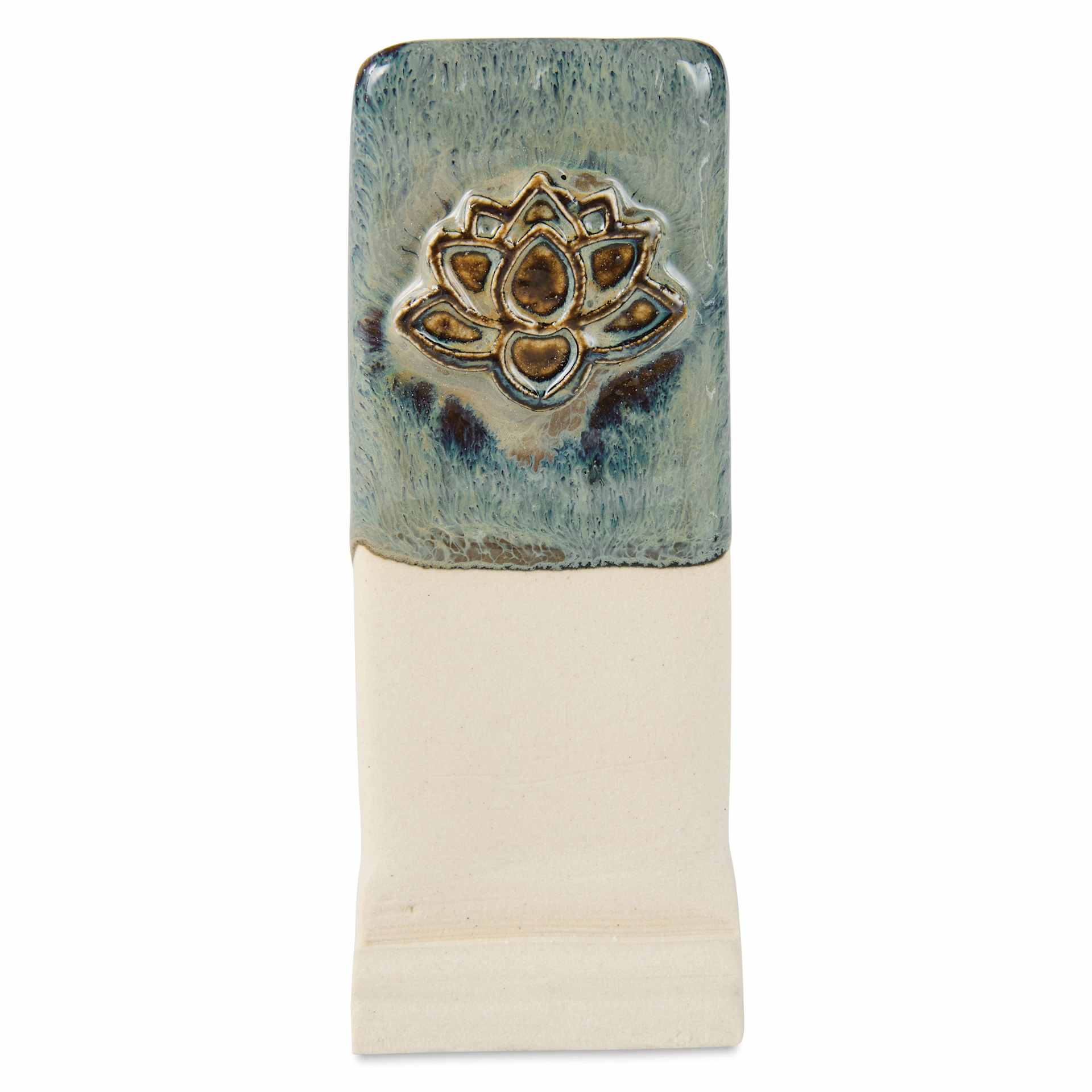 Speedball Mid-Fire Glaze - Nightshade applied beneath Cocoa Flux