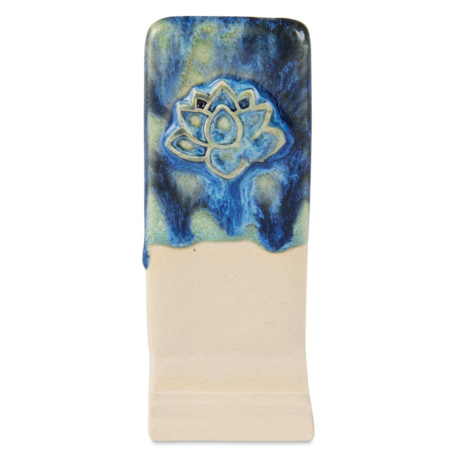 Speedball Mid-Fire Glaze - Nightshade applied overtop Carolina Flux