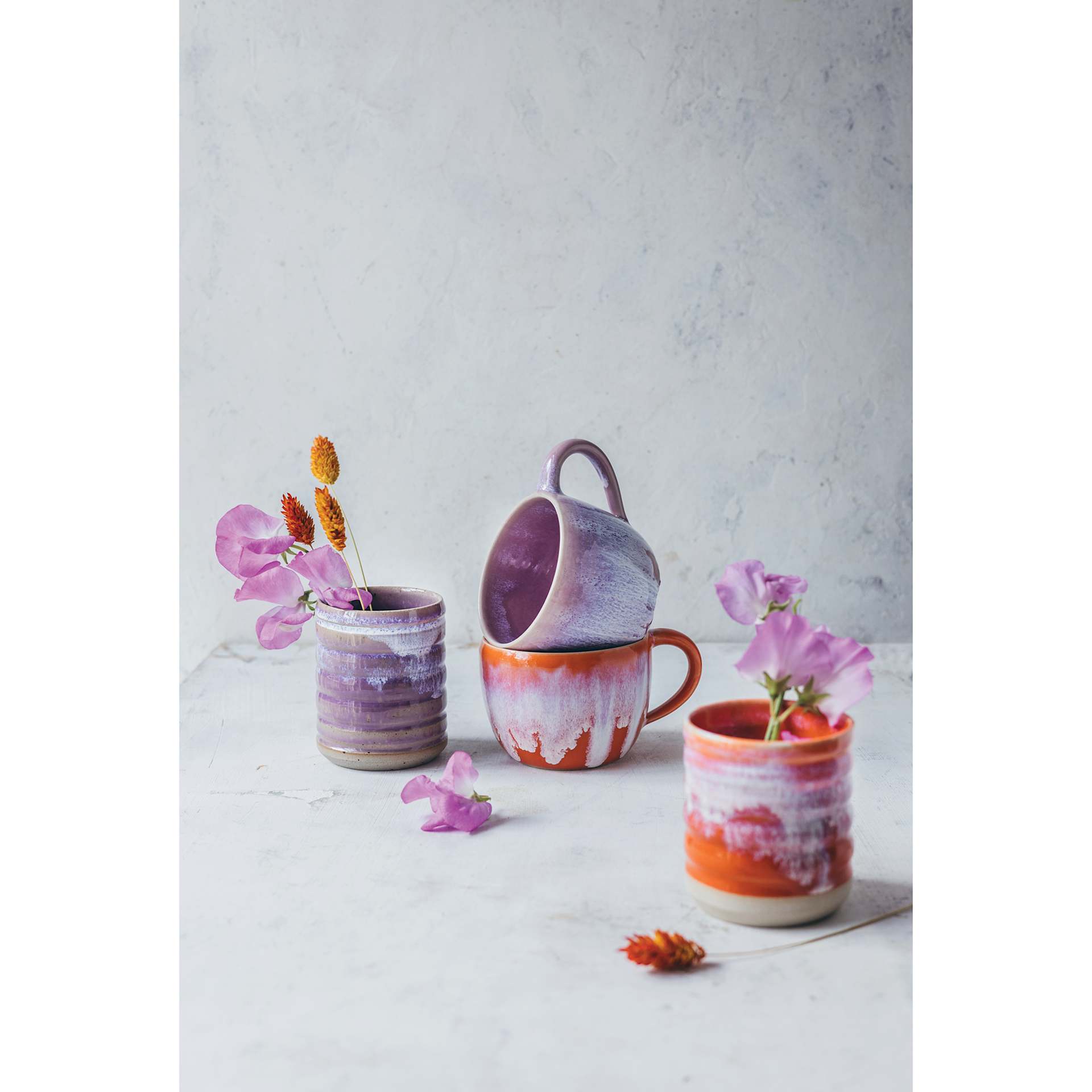 Botz Plus Glaze Enhancer - finished mug and cylindrical plant pot examples