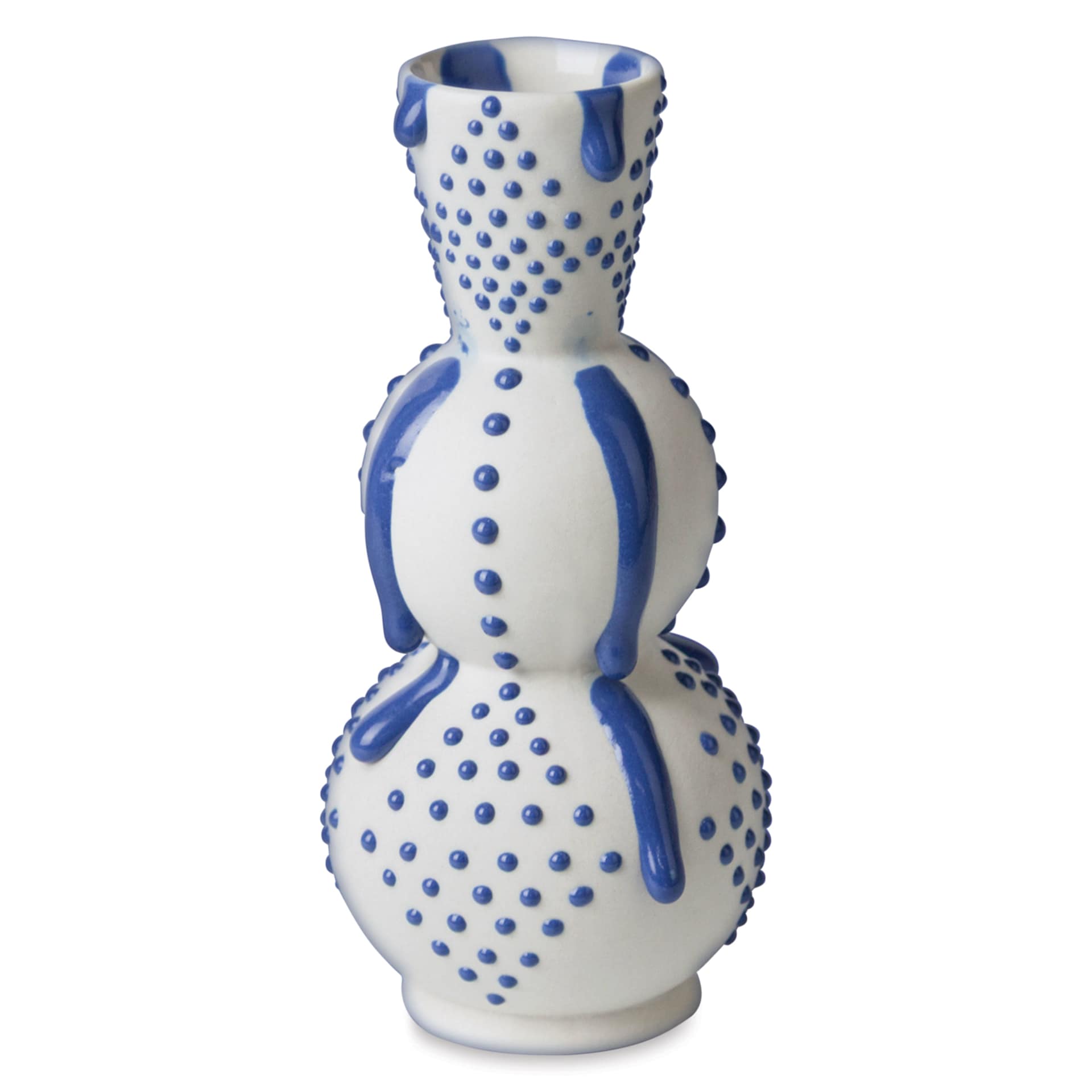 Ritual Glaze By Mayco Melt Gloop Glaze - Blue applied to vertical vessel