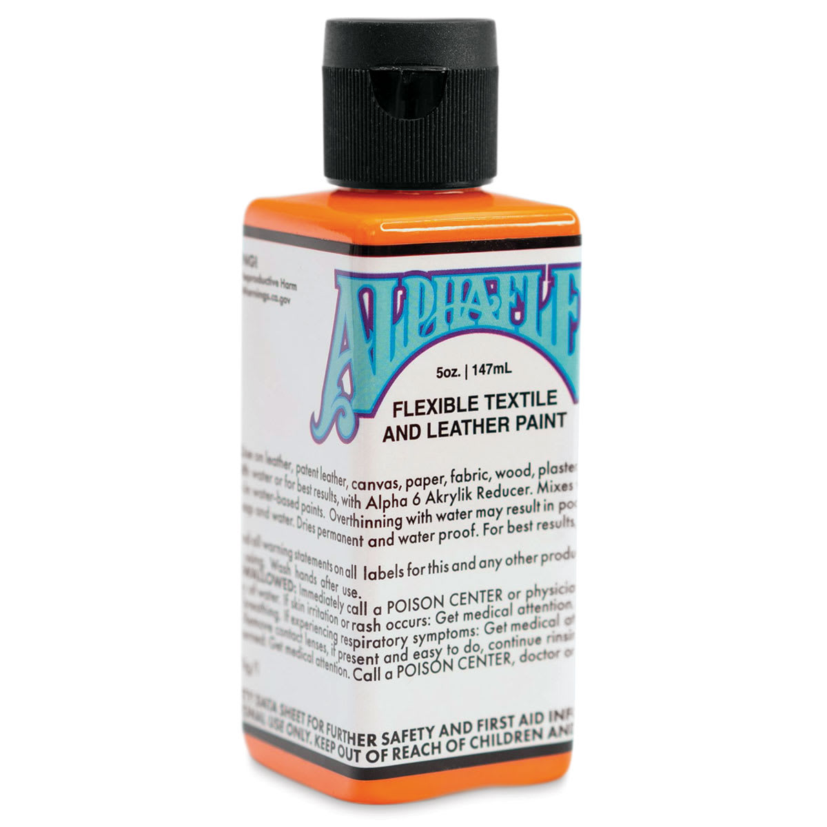 Alpha6 AlphaFlex Textile and Leather Paint - Dark Orange, 147 ml, Bottle