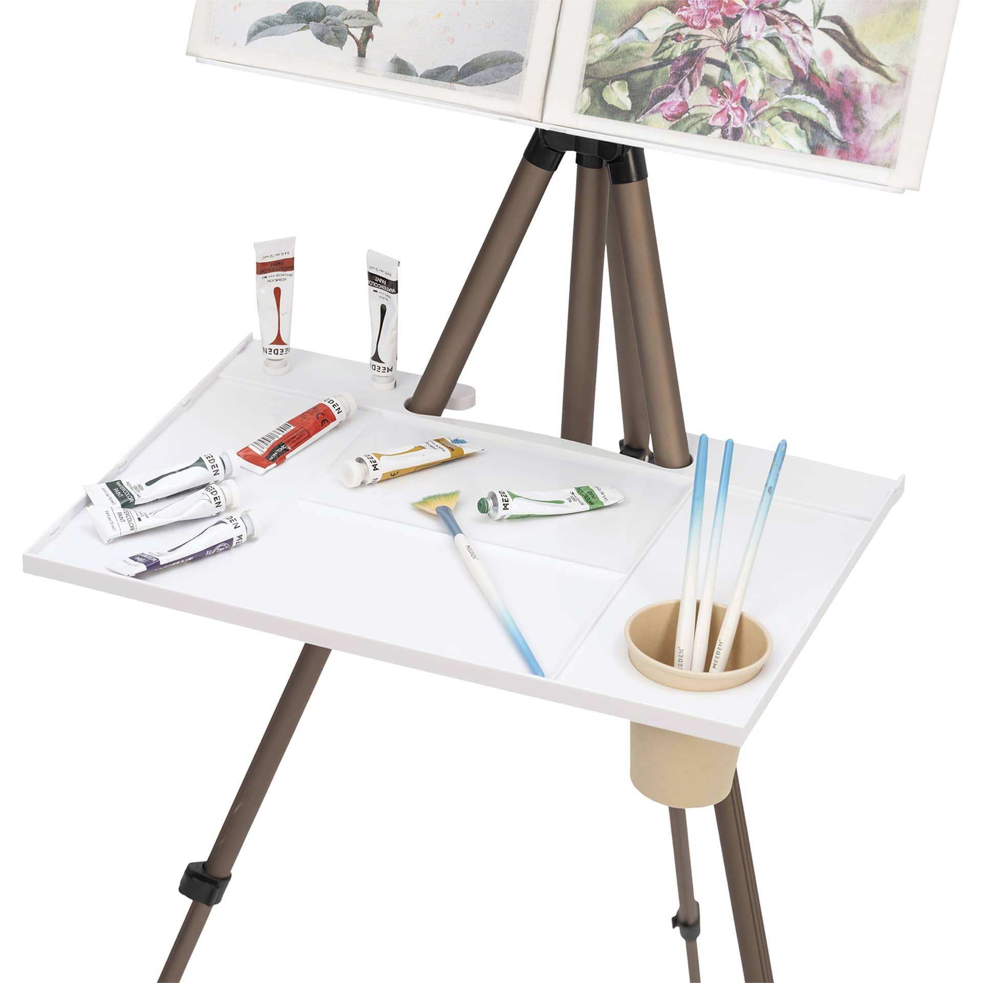 Meeden Watercolor Plein Air Easel - close-up of tray (materials not included)