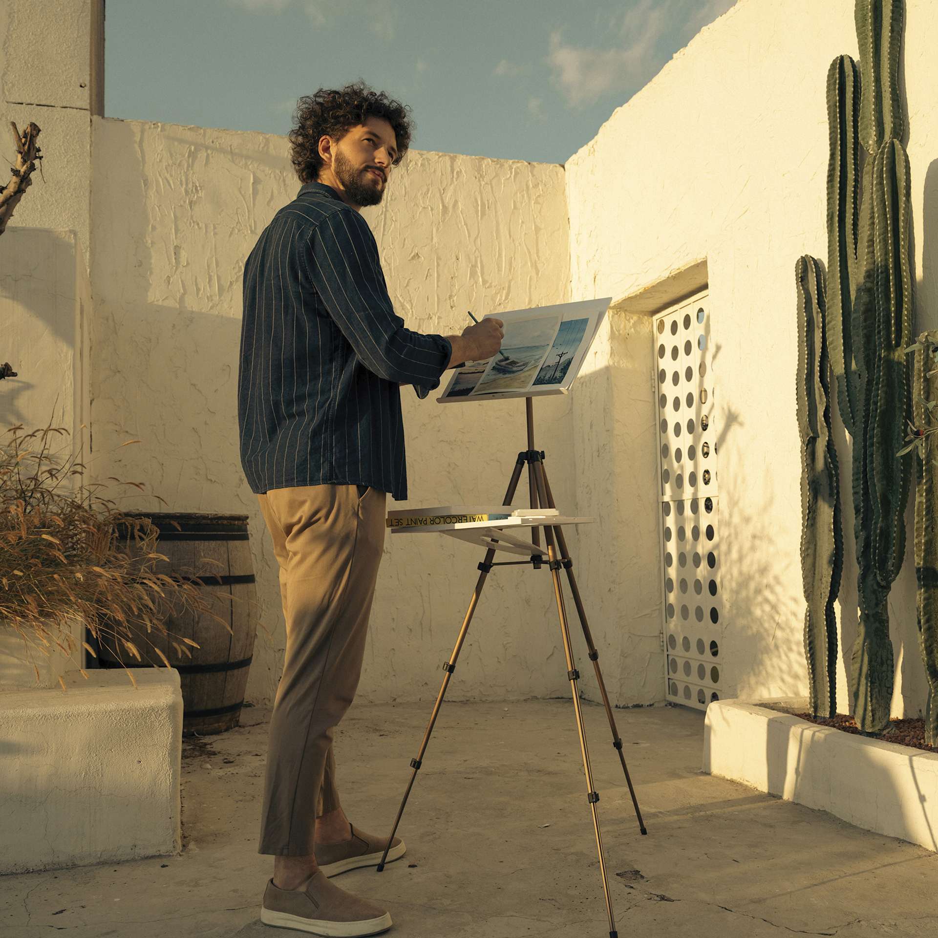 Meeden Watercolor Plein Air Easel - in use