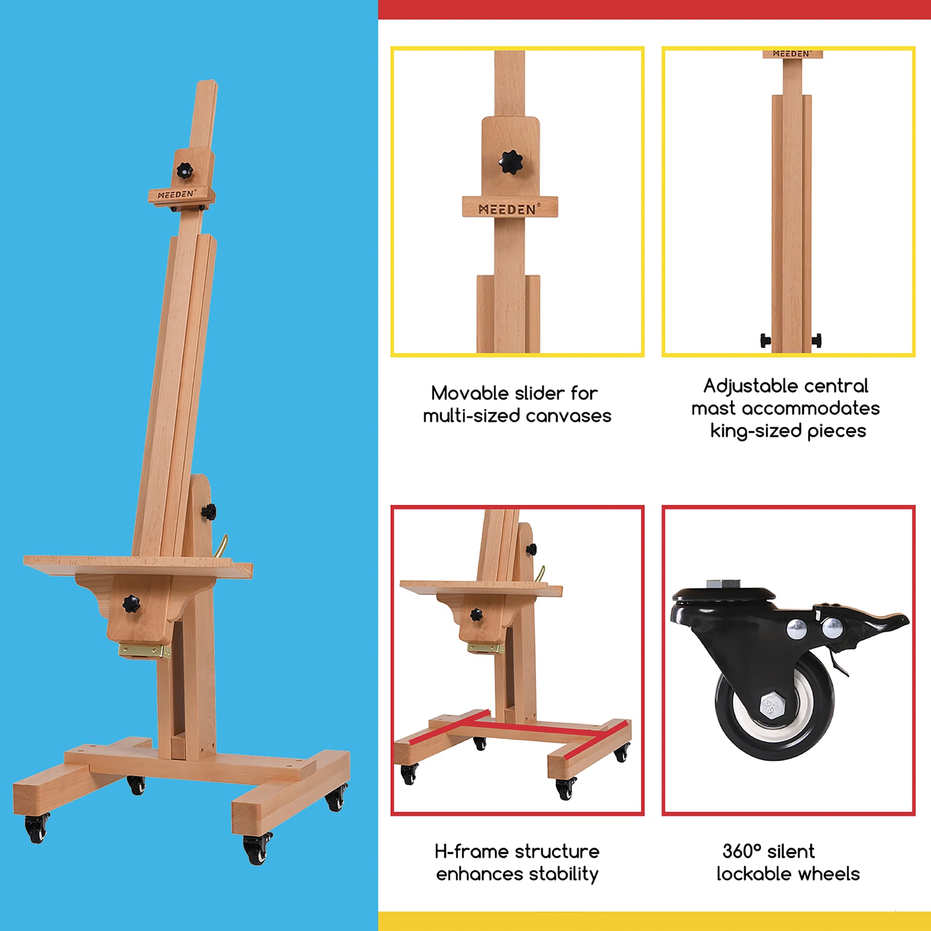 Meeden XL Adjustable Easel Stand - features