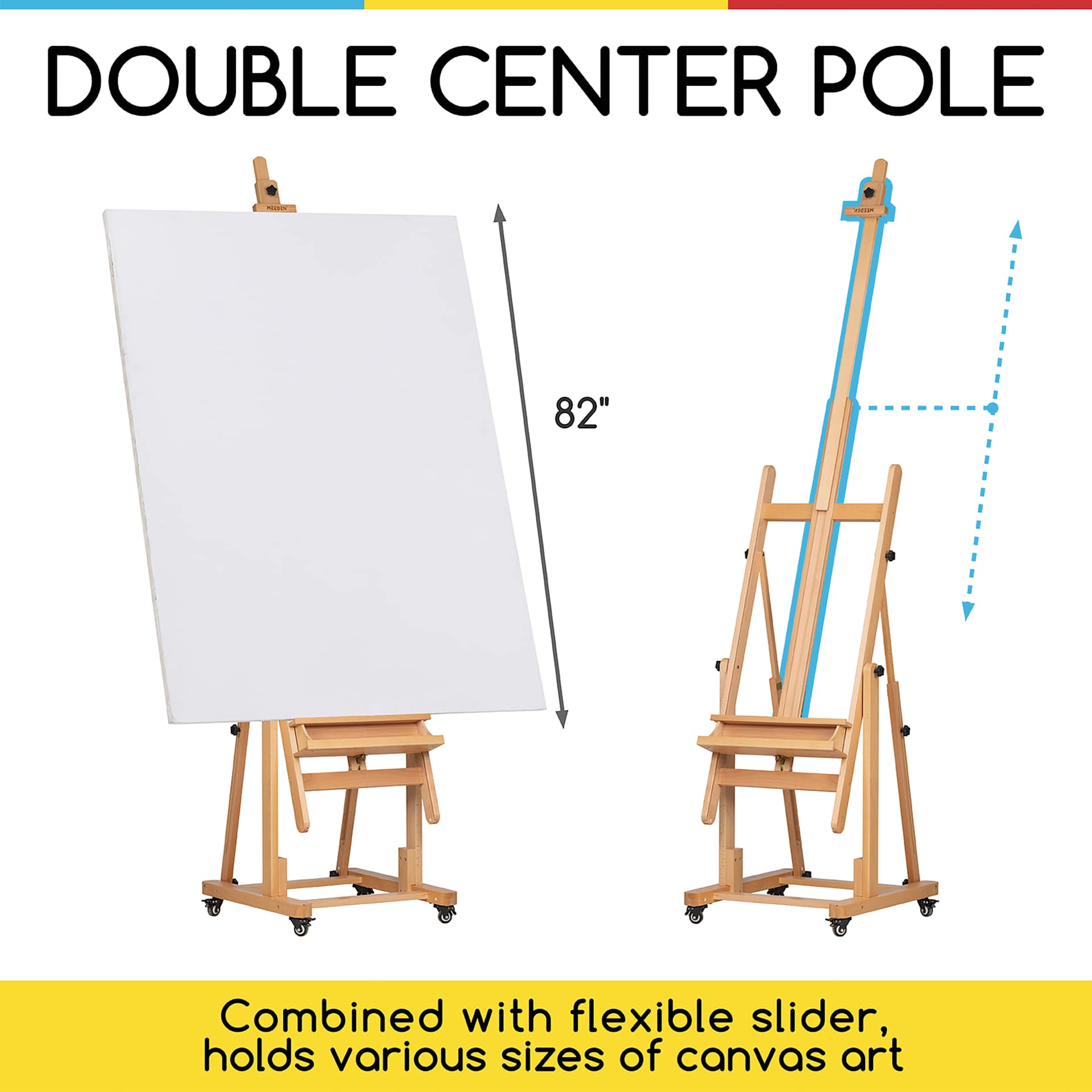 Meeden XL Adjustable Easel Stand - Double Center Pole