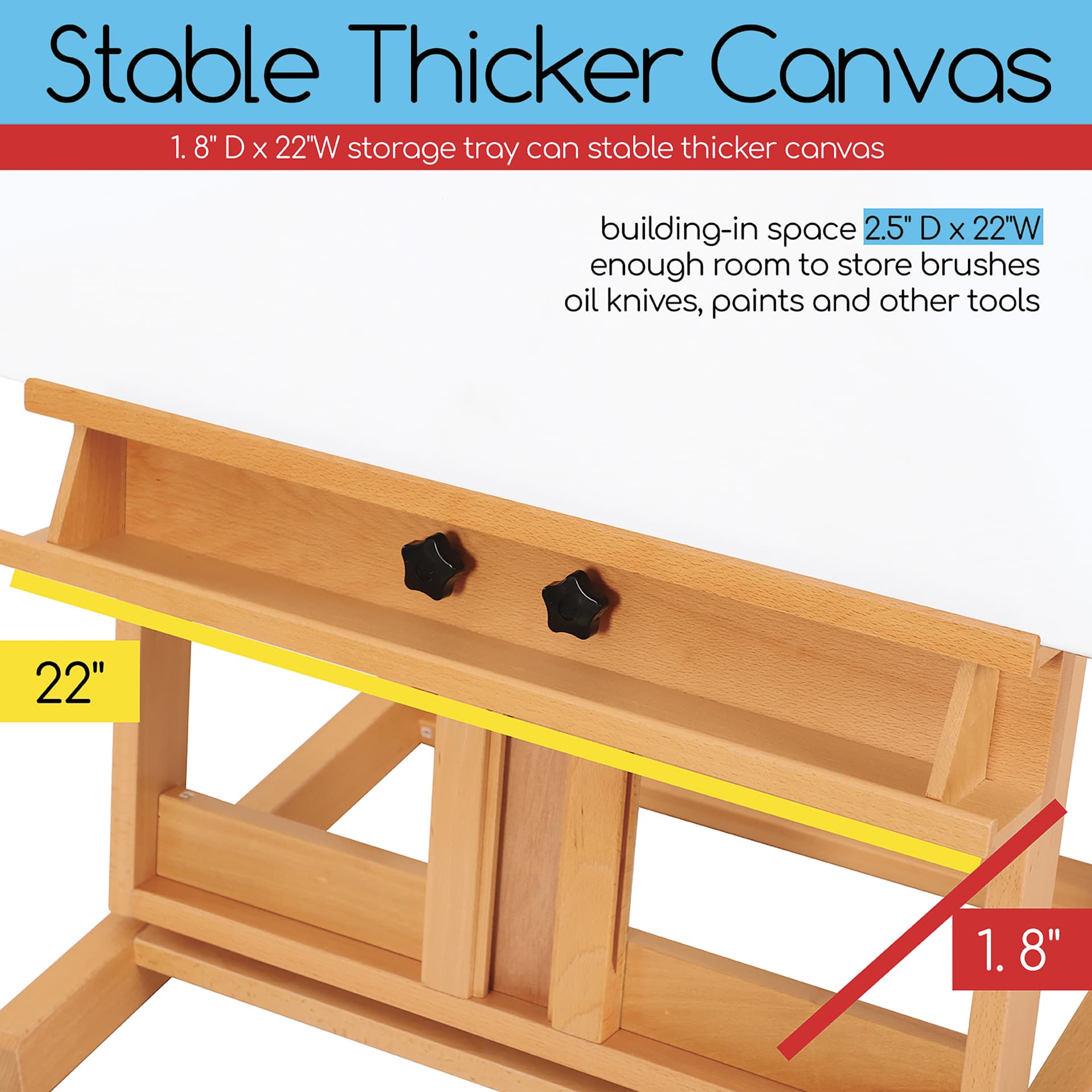 Meeden Classic Heavy Duty H-Frame Easel - 22” W x 24” D, 53" - 91" H - stable thicker canvas