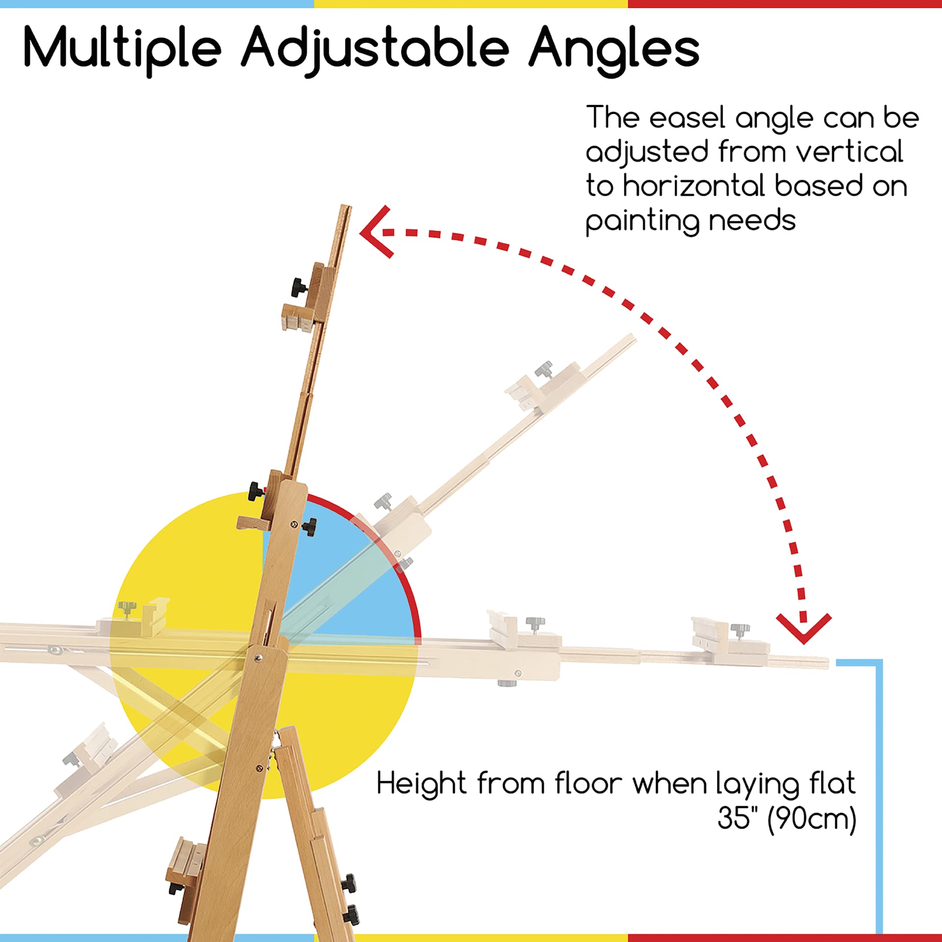 Meeden Versatile H-Frame Easel - multiple adjustable angles