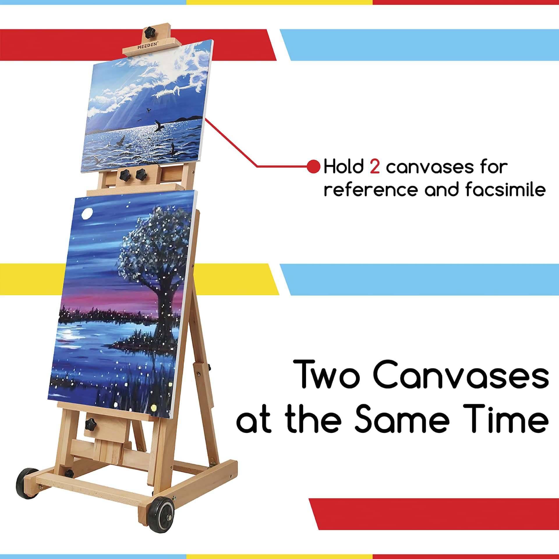 Meeden Versatile H-Frame Easel - can hold two canvases at the same time