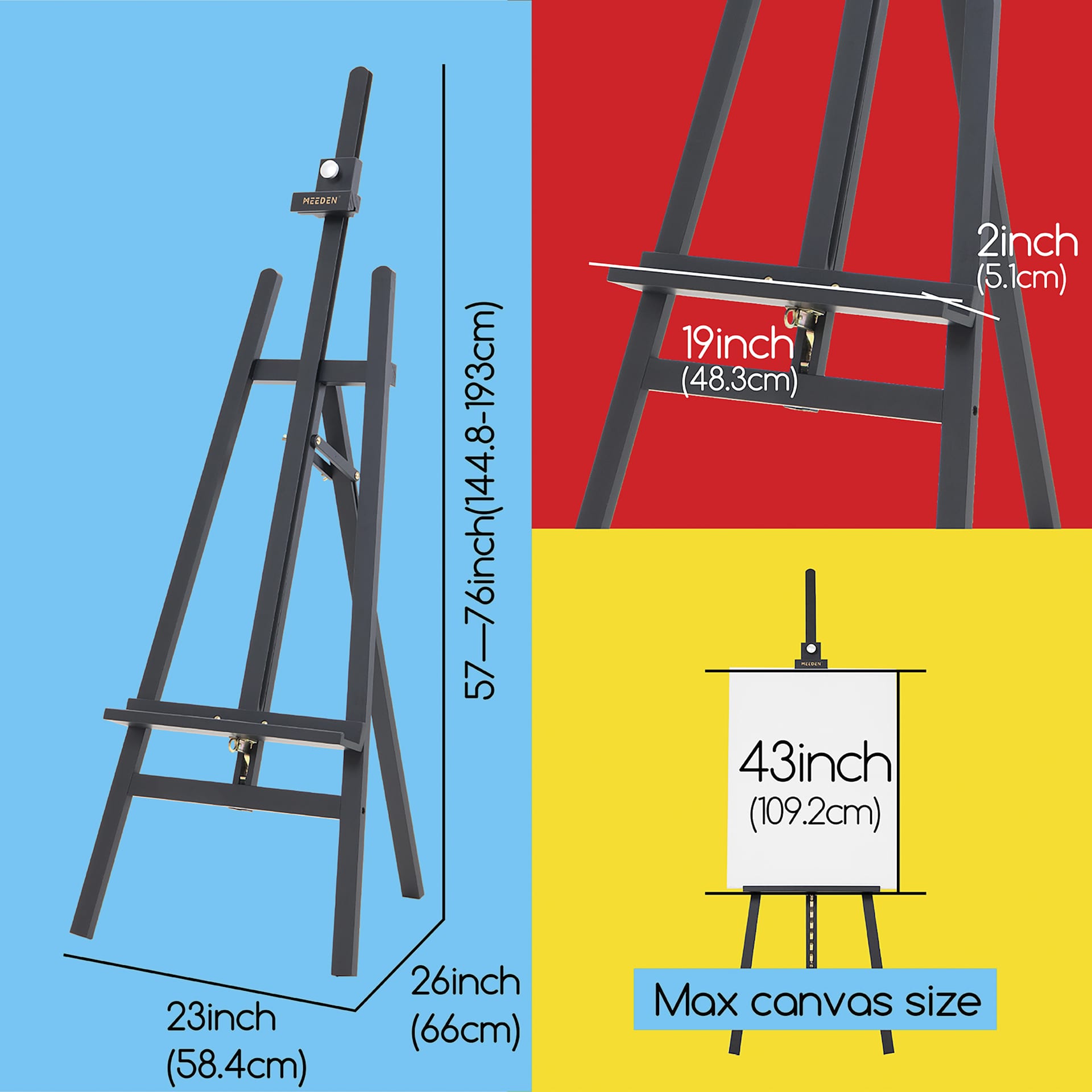 Meeden A-Frame Easel dimensions