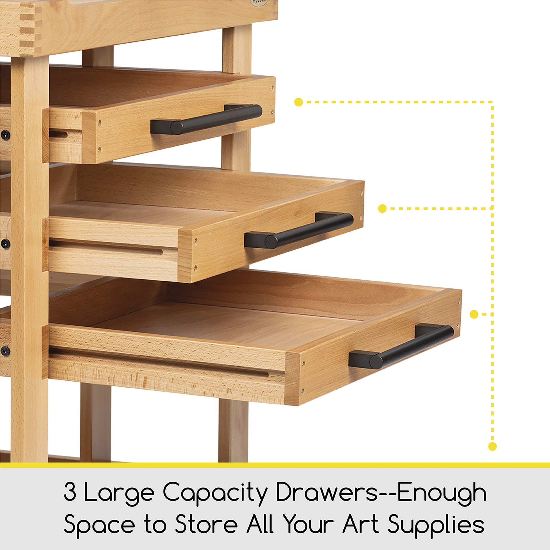 Meeden Deluxe Storage Cart - 3 Large Capacity Drawers