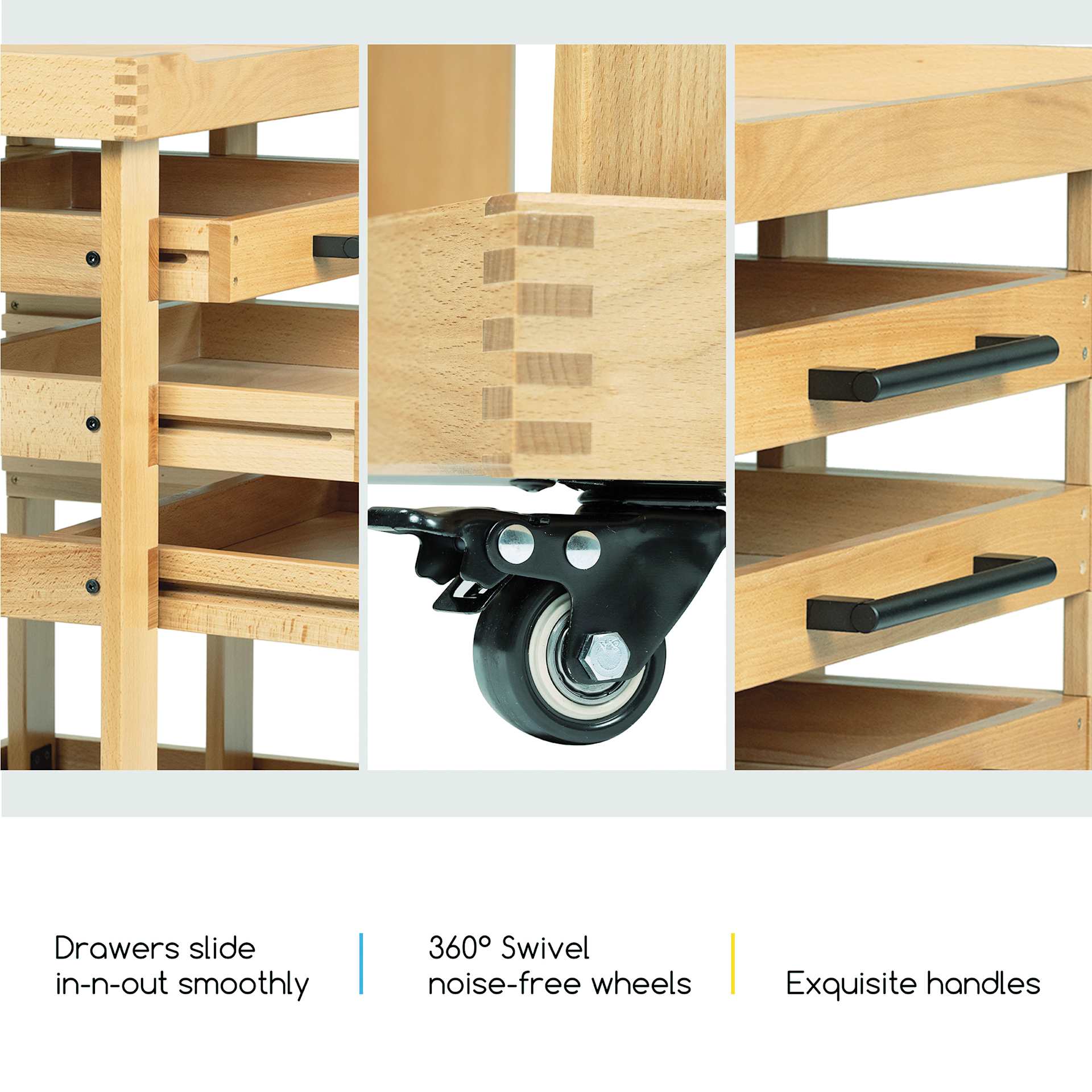 Meeden Deluxe Storage Cart - features