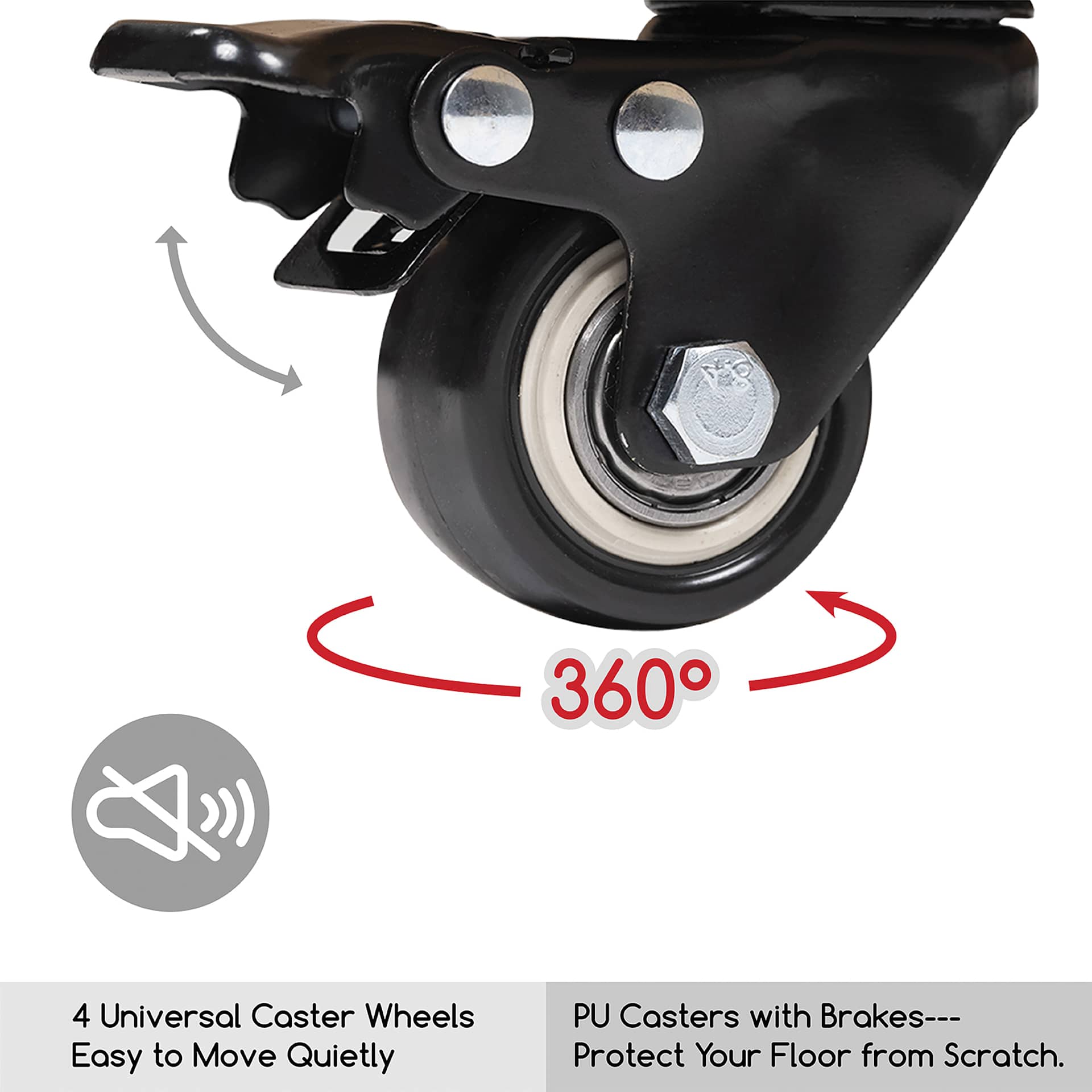 Meeden Deluxe Storage Cart - caster wheels