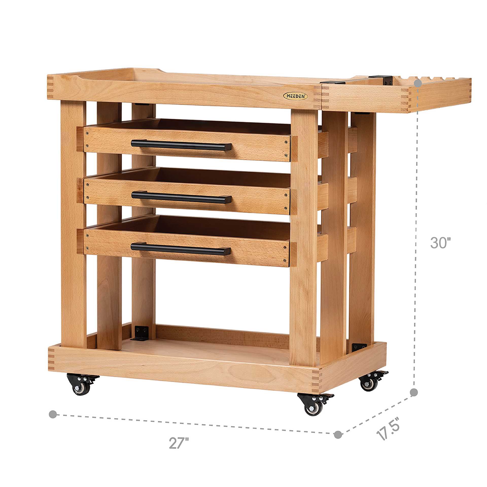 Meeden Deluxe Storage Cart with dimensions