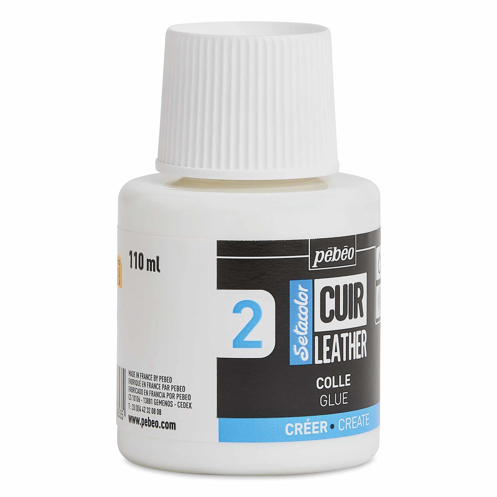 Pebeo Setacolor Leather Glue - 110 ml Bottle showing left side